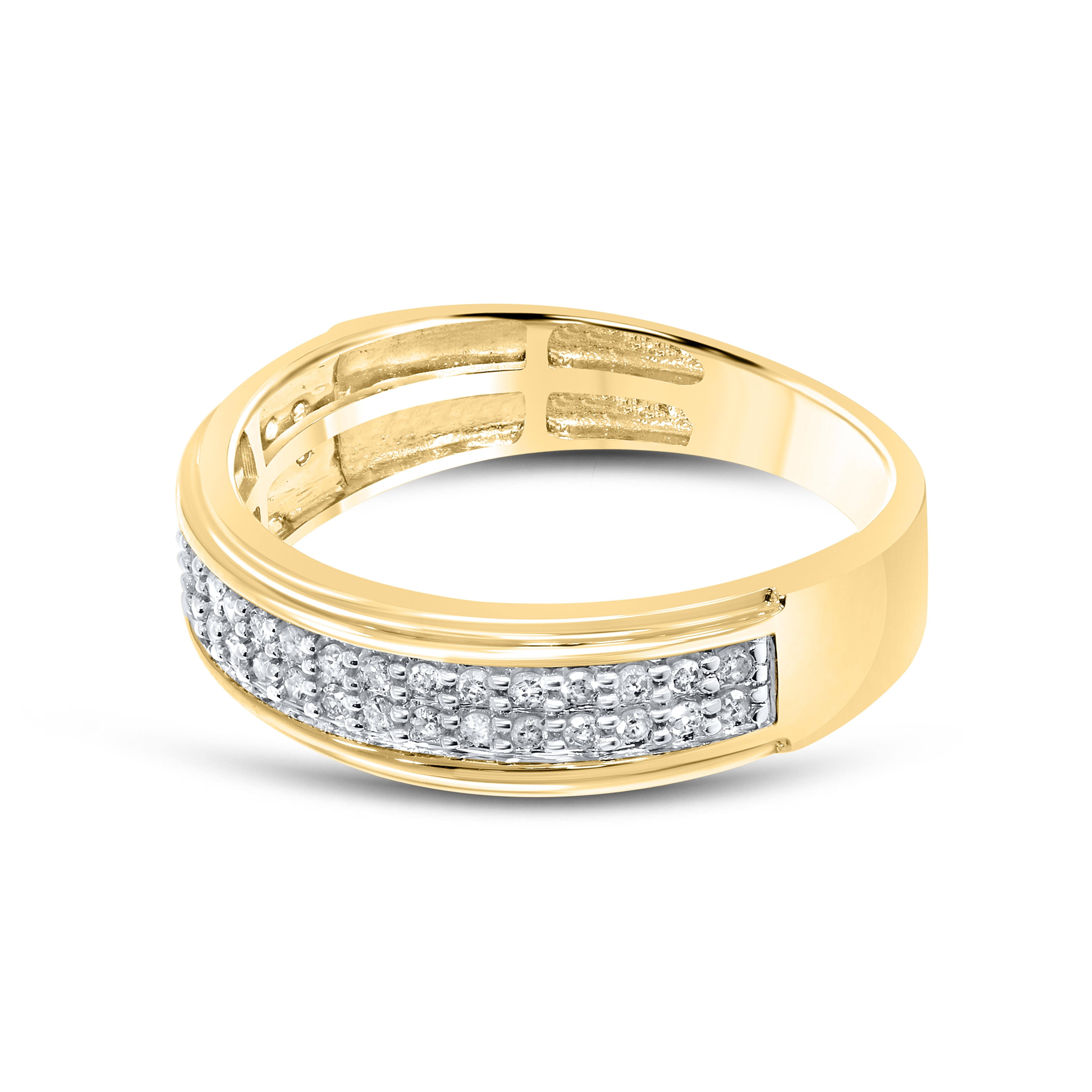 14K Yellow Gold Men’s Diamond Band 0.34 ctw