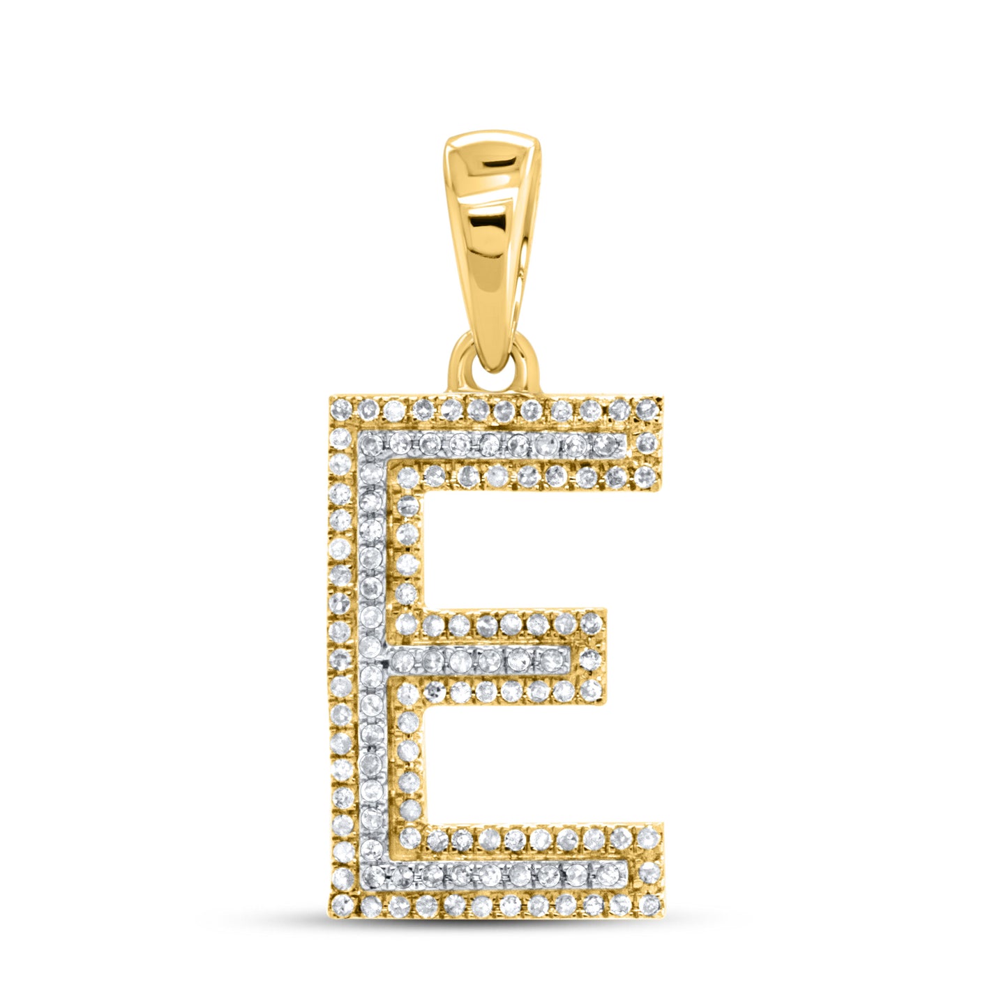 10kt Yellow Gold 0.31 CTW Diamond Initial E Charm