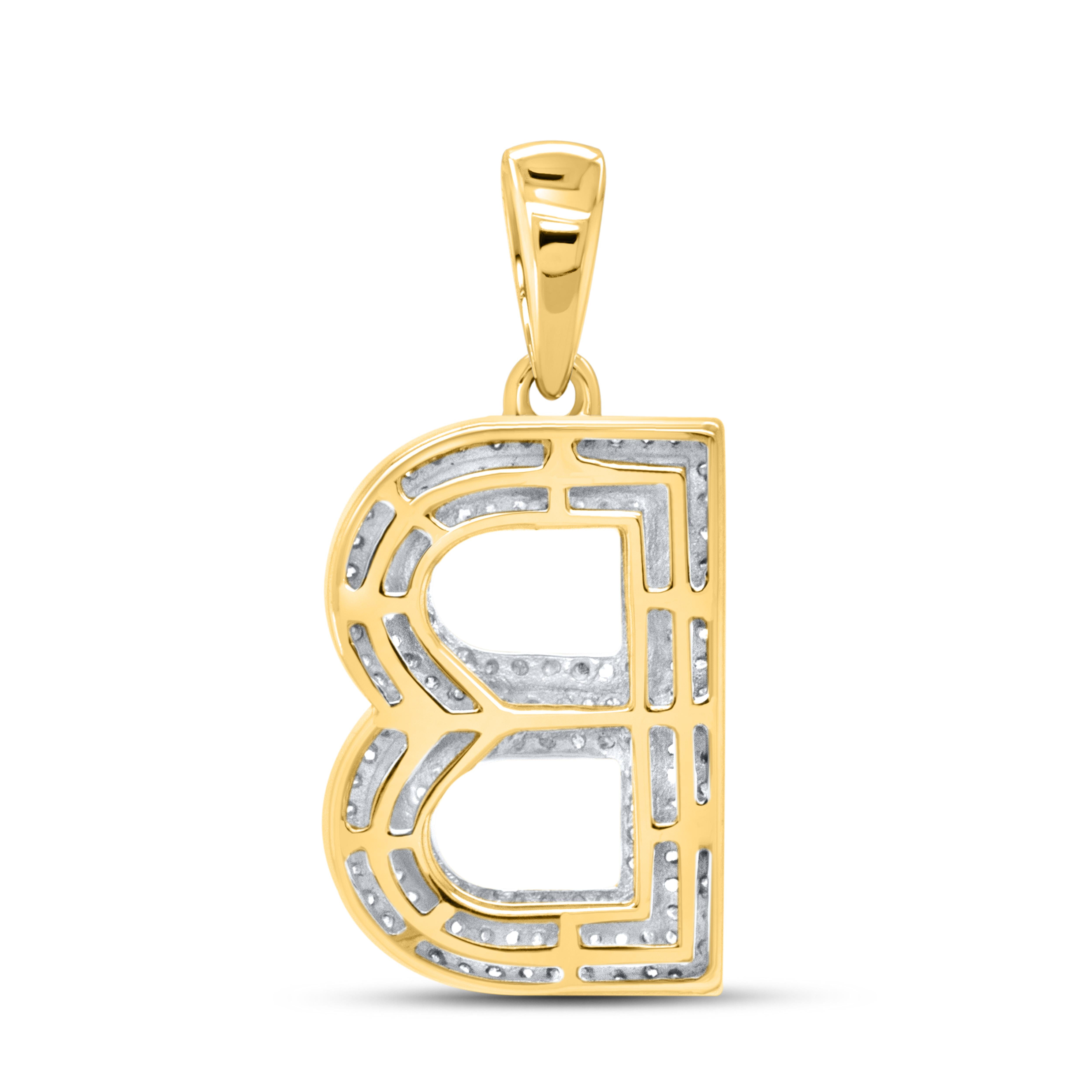 10kt Yellow Gold 0.38 CTW Diamond Initial B Charm