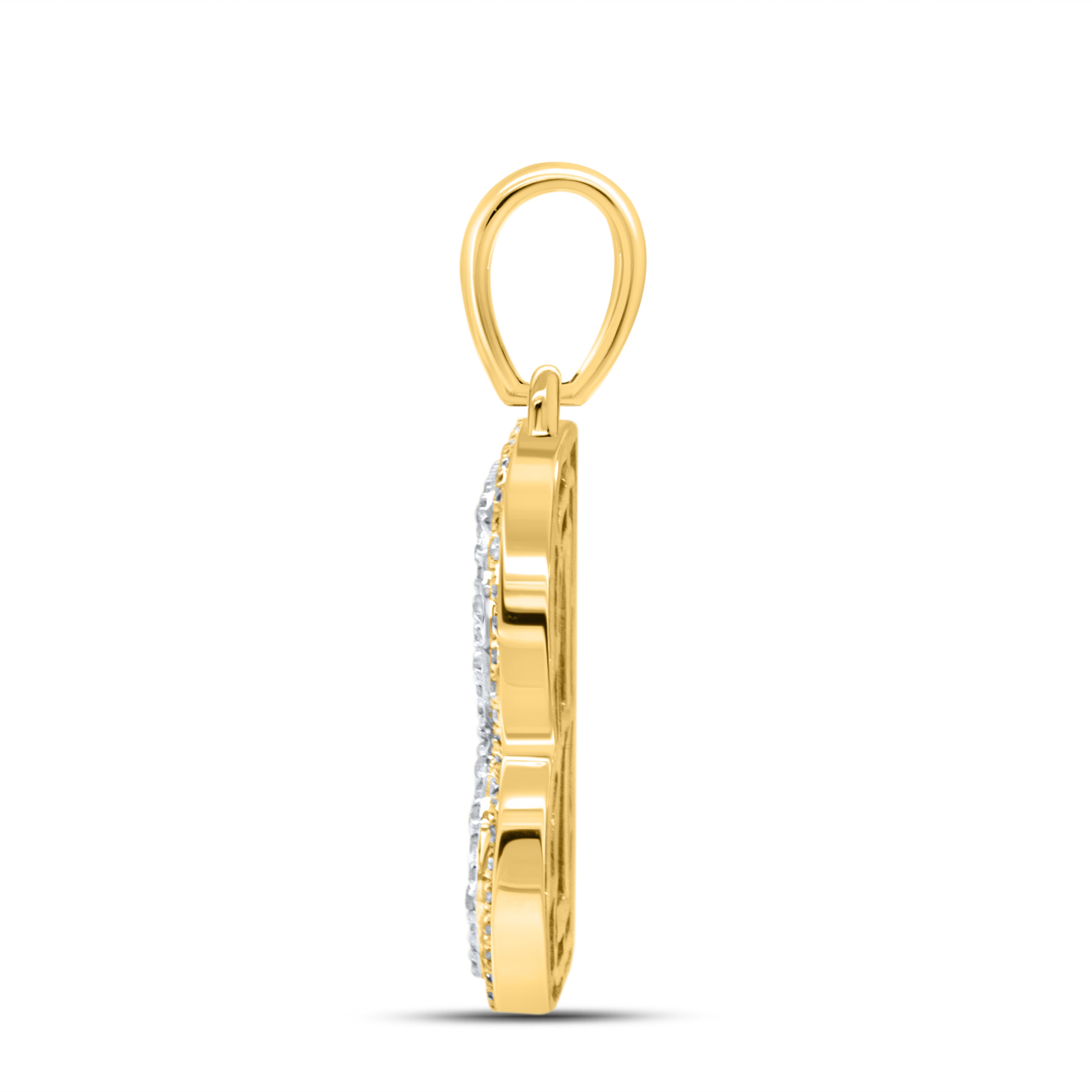 10kt Yellow Gold 0.38 CTW Diamond Initial B Charm