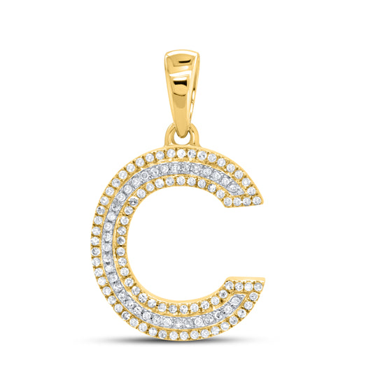 10kt Yellow Gold 0.33 CTW Diamond Initial C Charm