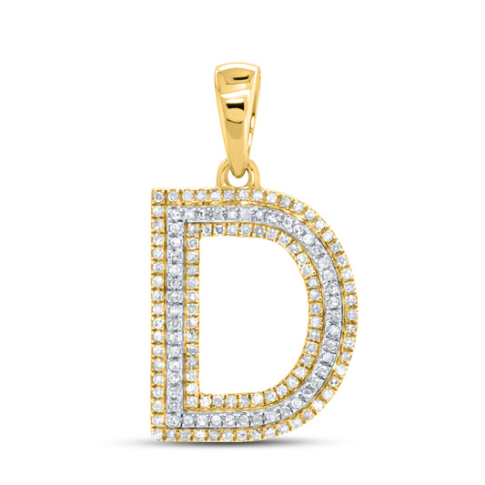 10kt Yellow Gold 0.38 CTW Diamond Initial D Charm