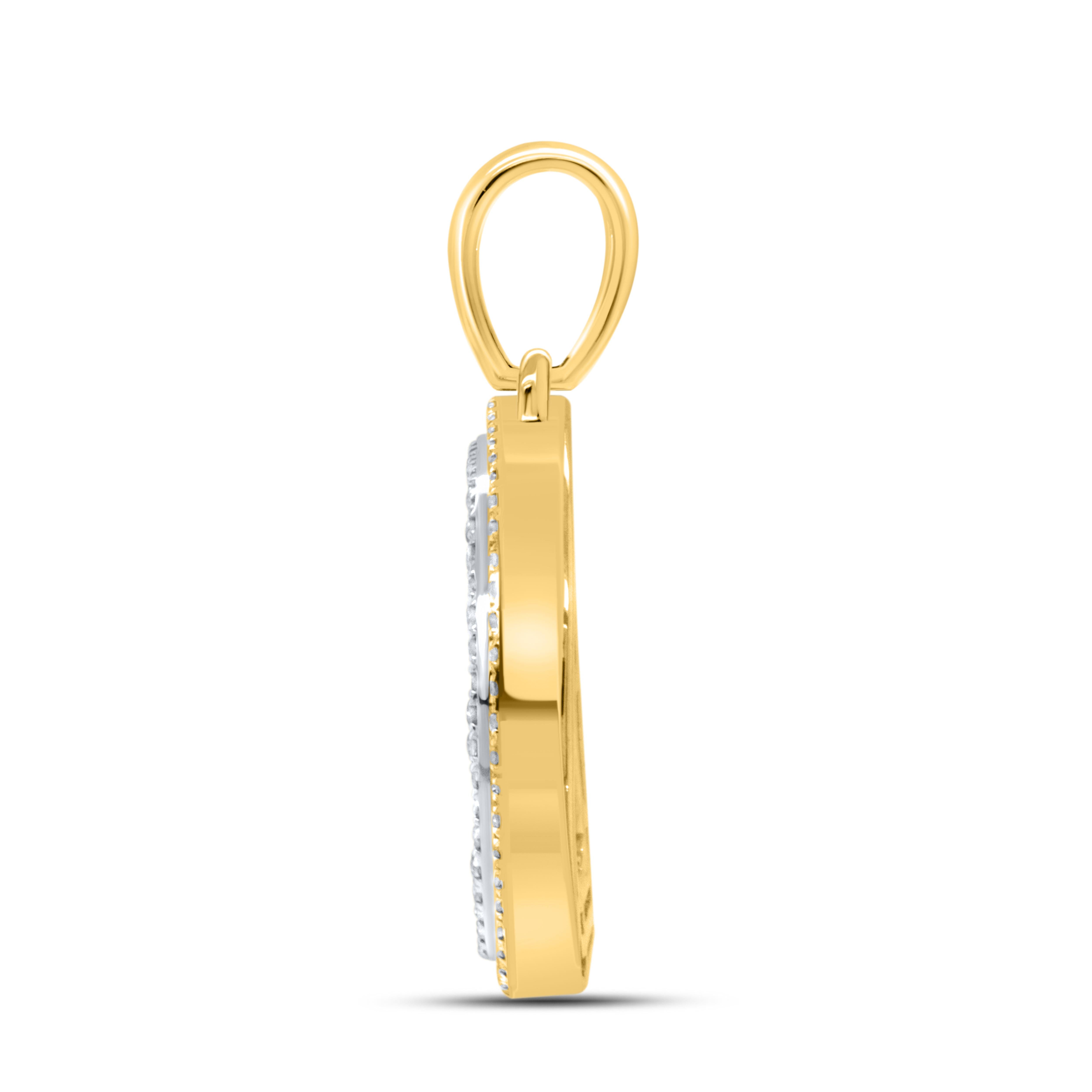 10kt Yellow Gold 0.38 CTW Diamond Initial D Charm