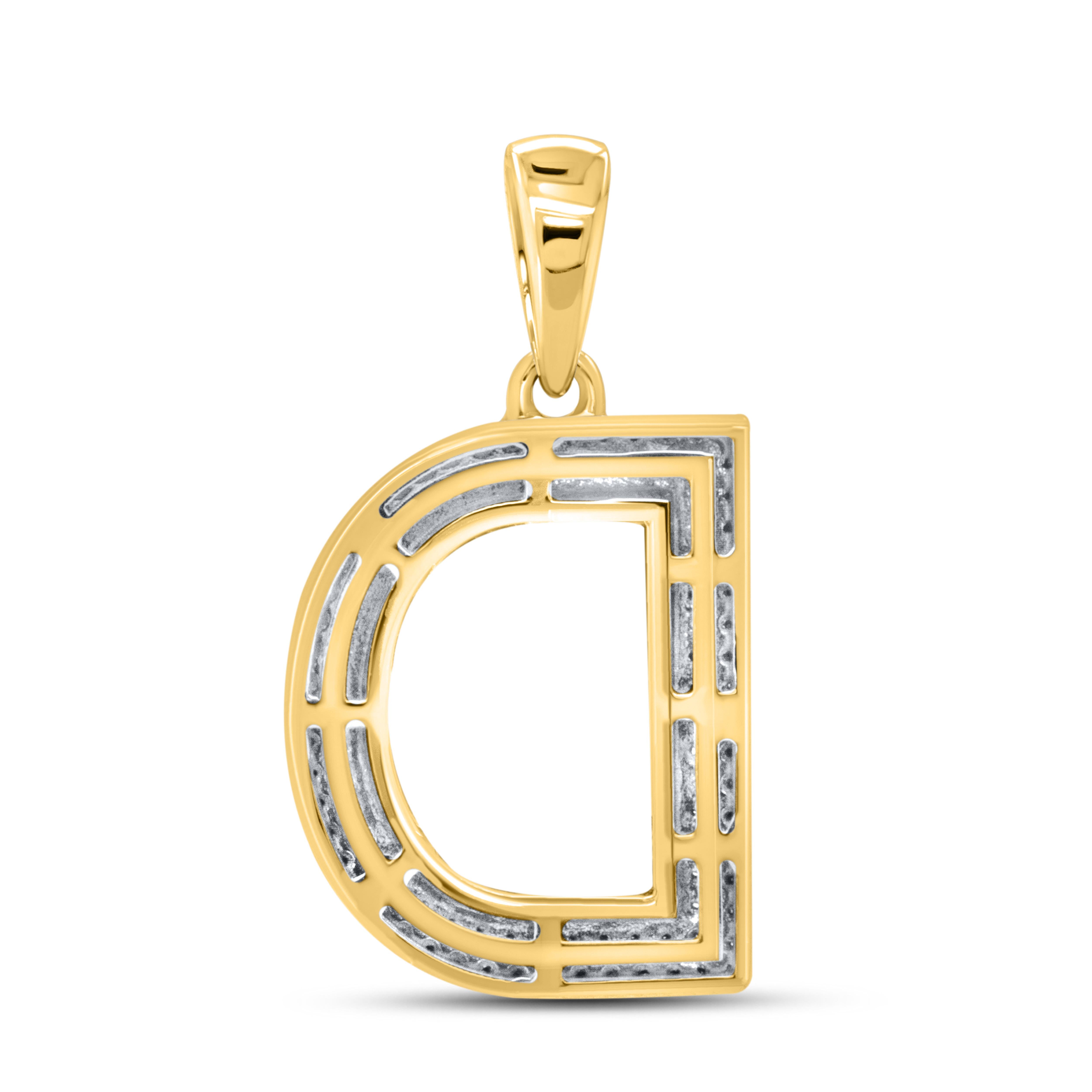 10kt Yellow Gold 0.38 CTW Diamond Initial D Charm