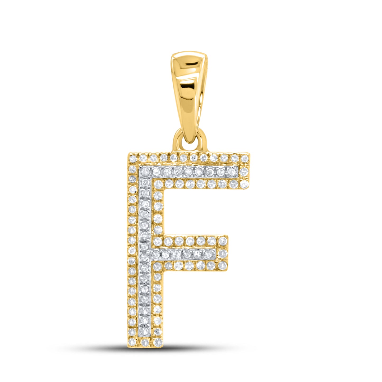 10kt Yellow Gold 0.26 CTW Diamond Initial F Charm