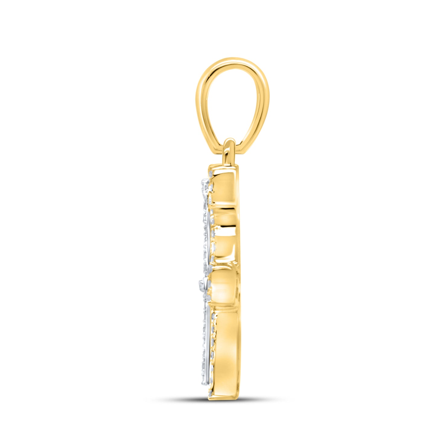 10kt Yellow Gold 0.26 CTW Diamond Initial F Charm