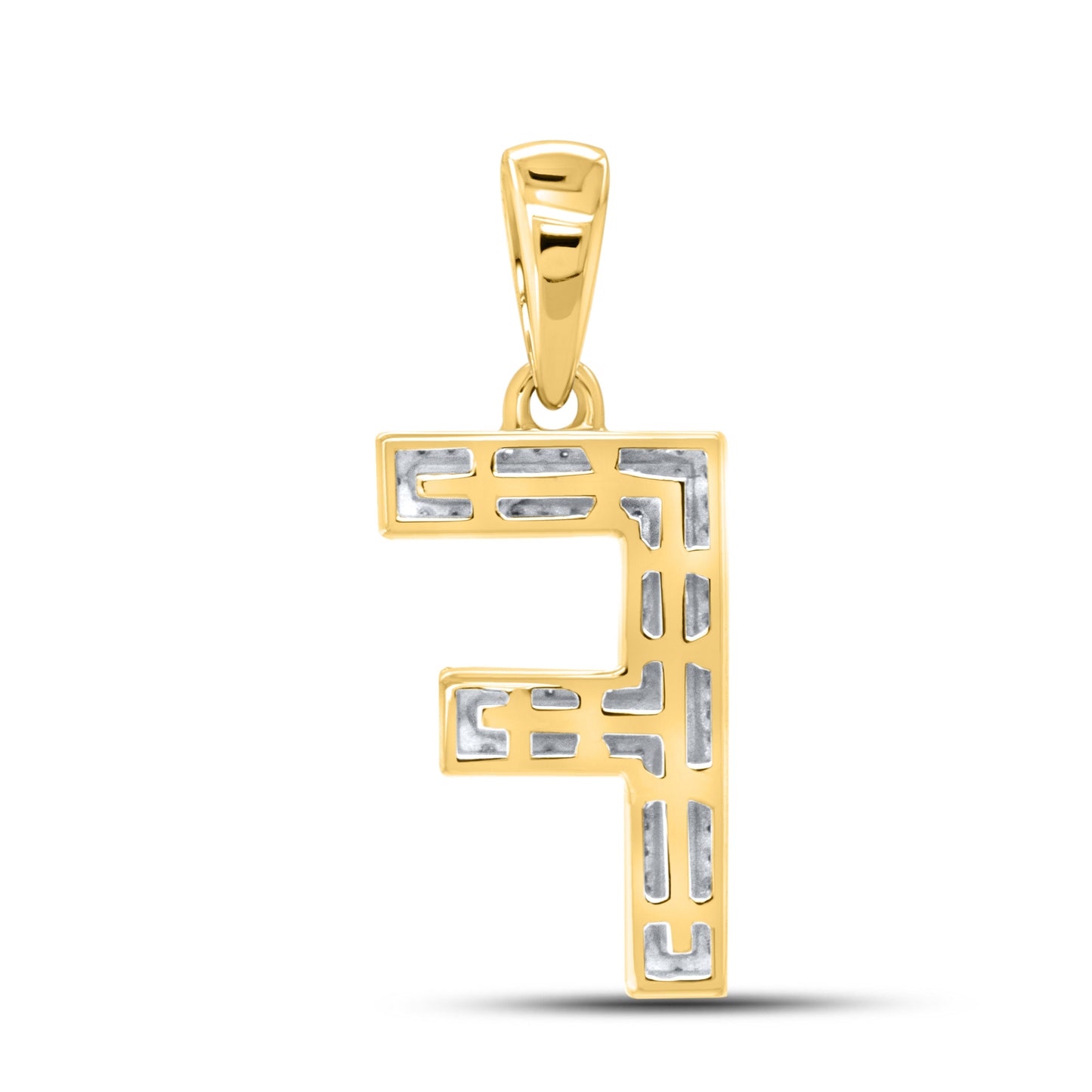 10kt Yellow Gold 0.26 CTW Diamond Initial F Charm