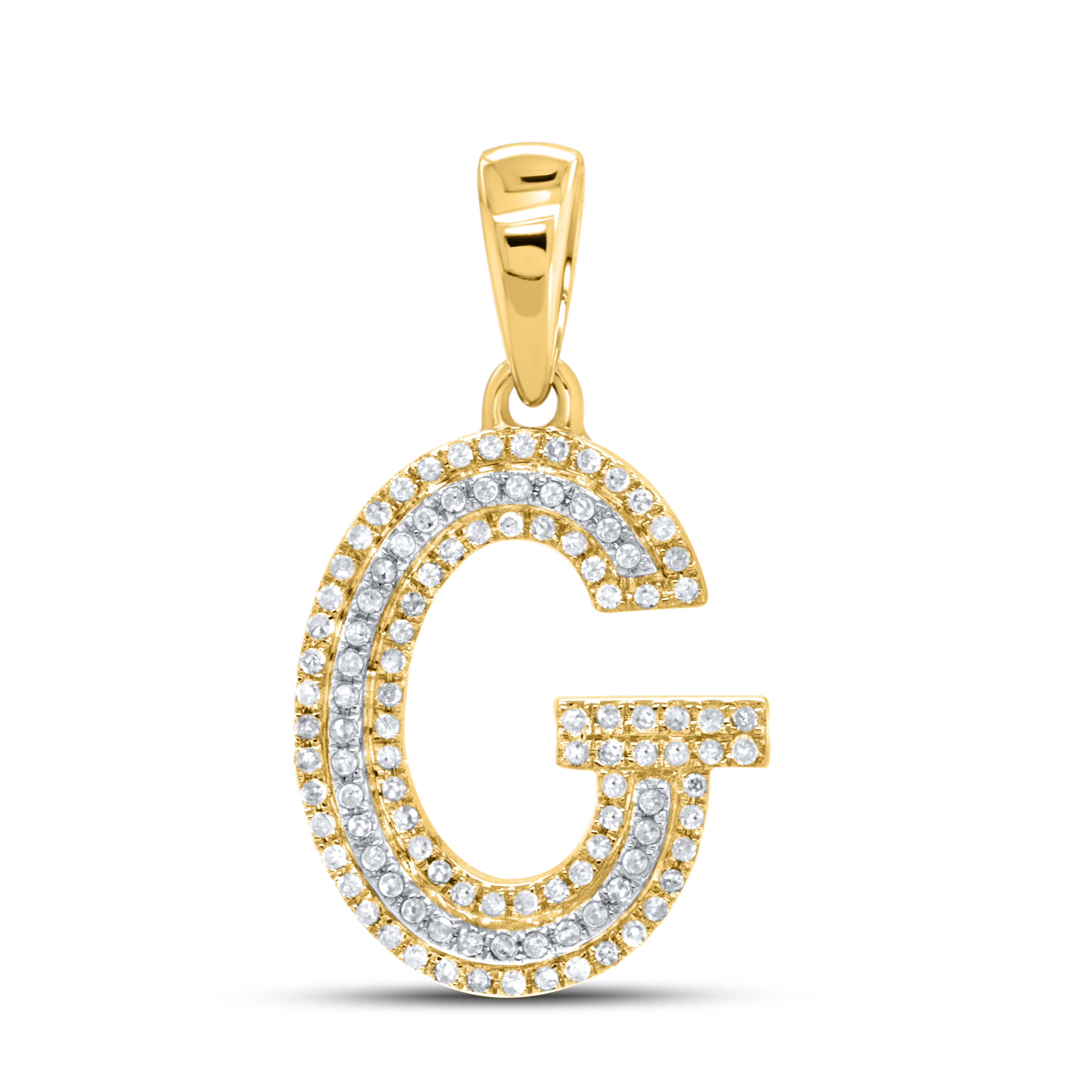10kt yellow gold 0.33ctw Diamond Initial G Charm