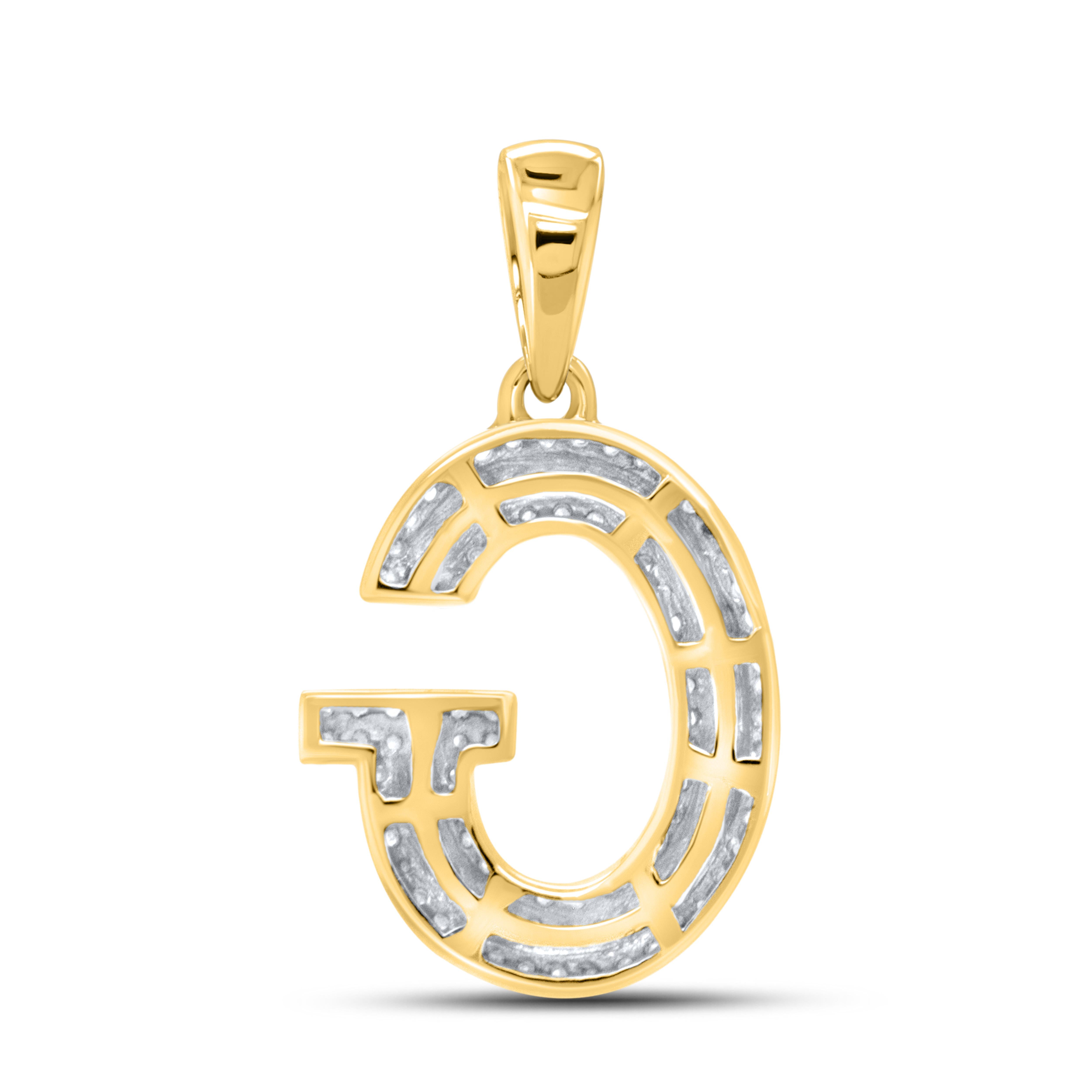 10kt yellow gold 0.33ctw Diamond Initial G Charm