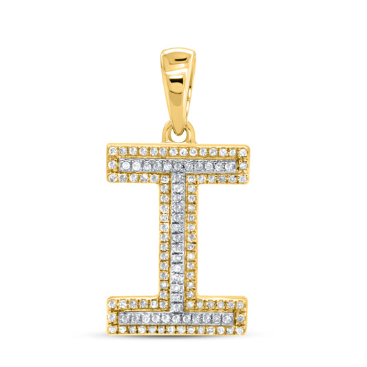 10kt Yellow Gold 0.32 CTW Diamond Initial I Charm