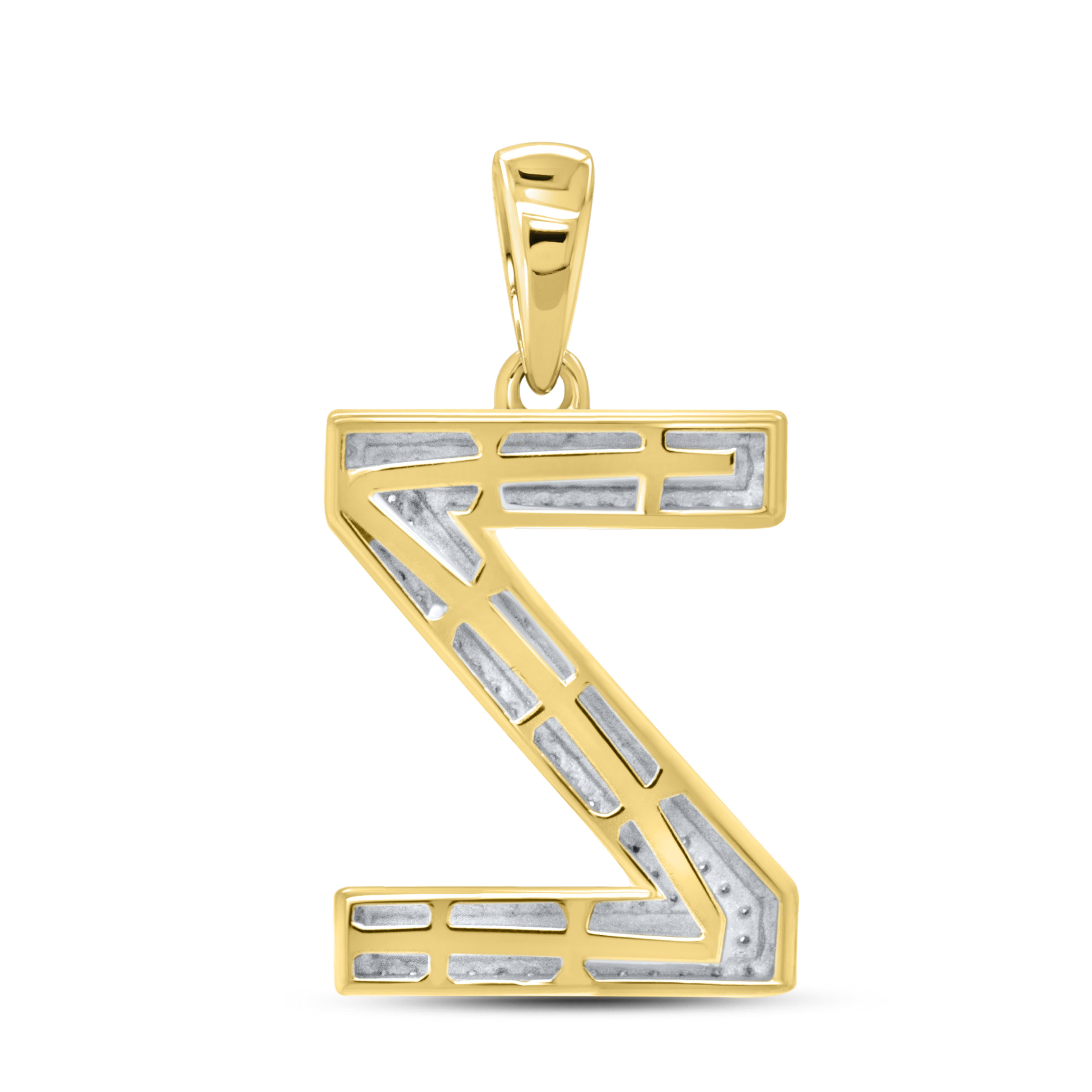 10kt yellow gold 0.37ctw Diamond Initial Z Charm