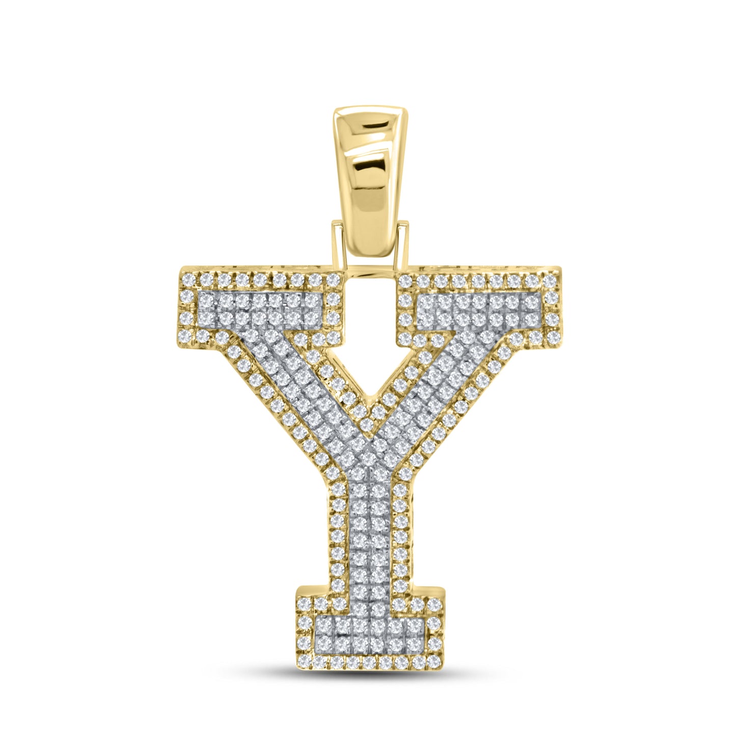 10k yellow gold 0.57 CTW Diamond Initial Y Charm