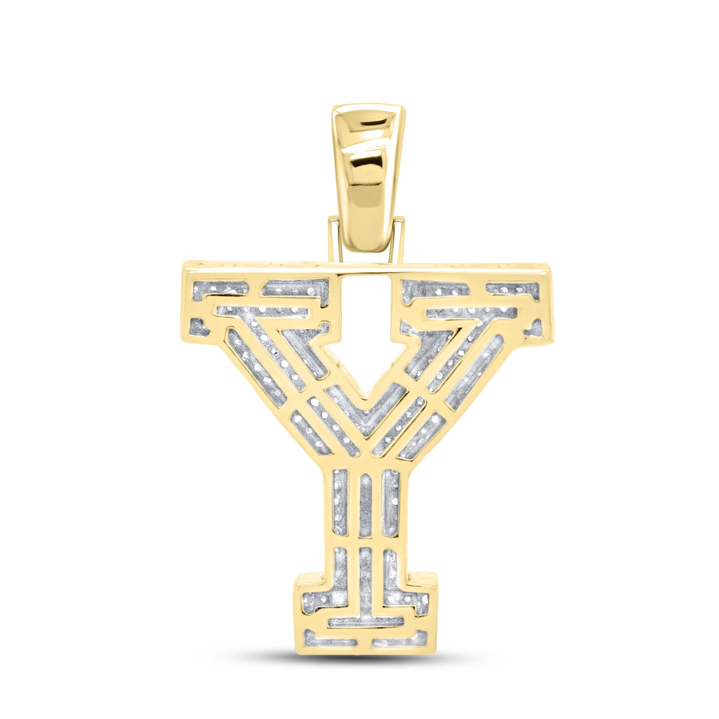 10k yellow gold 0.57 CTW Diamond Initial Y Charm