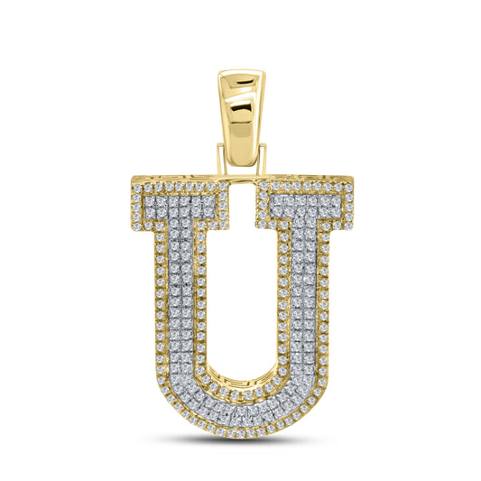 10k yellow gold 0.66 CTW Diamond Initial U Charm