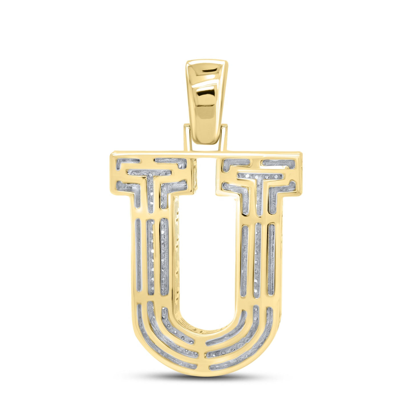 10k yellow gold 0.66 CTW Diamond Initial U Charm