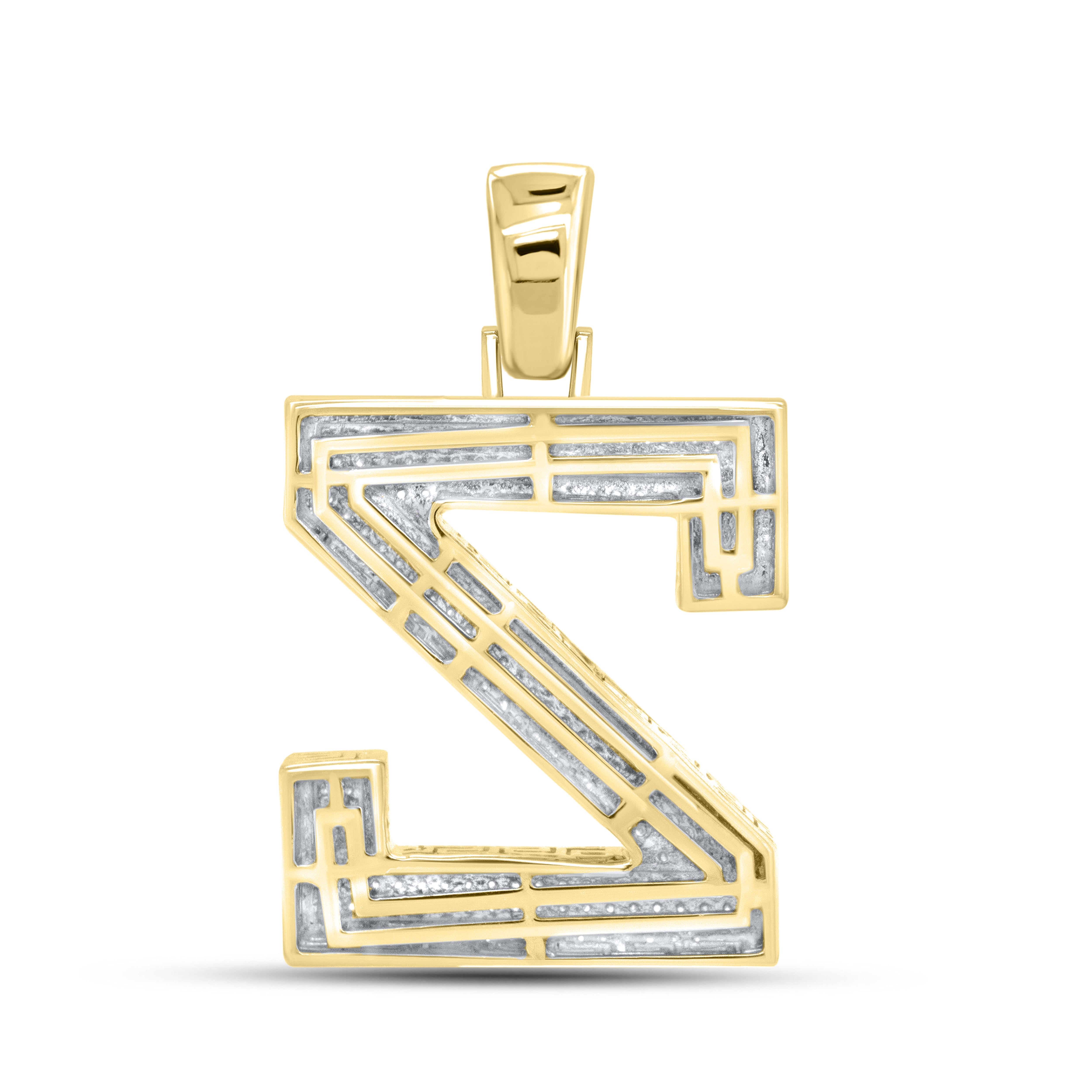 10k Yellow gold 0.81 CTW Diamond Initial Z Charm