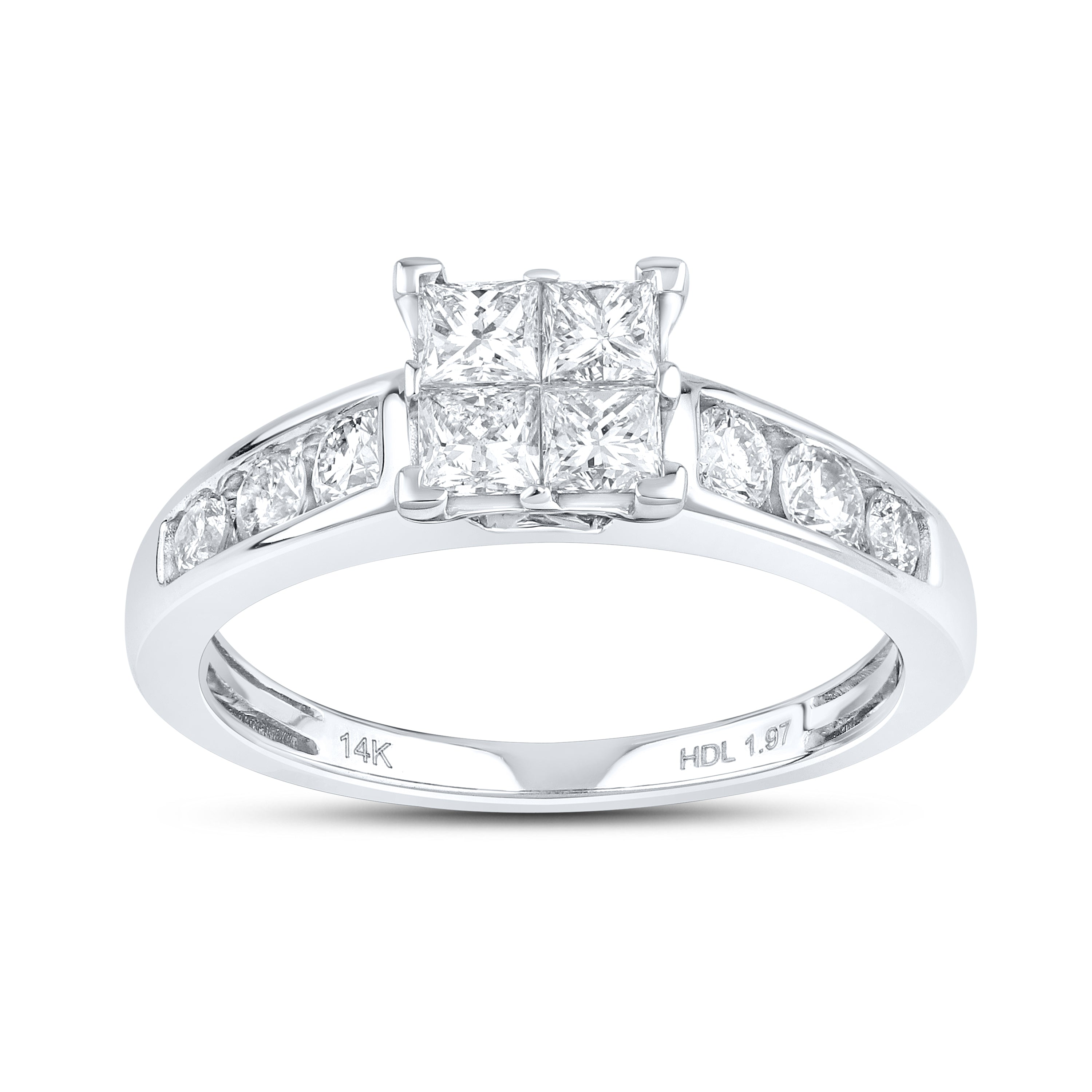 14kt White Gold 1.97 CTW Natural Diamond bridal trio set