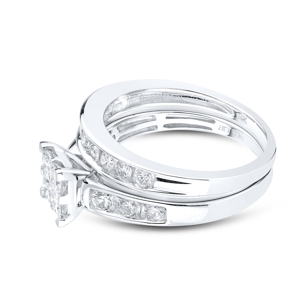 14kt White Gold 1.97 CTW Natural Diamond bridal trio set