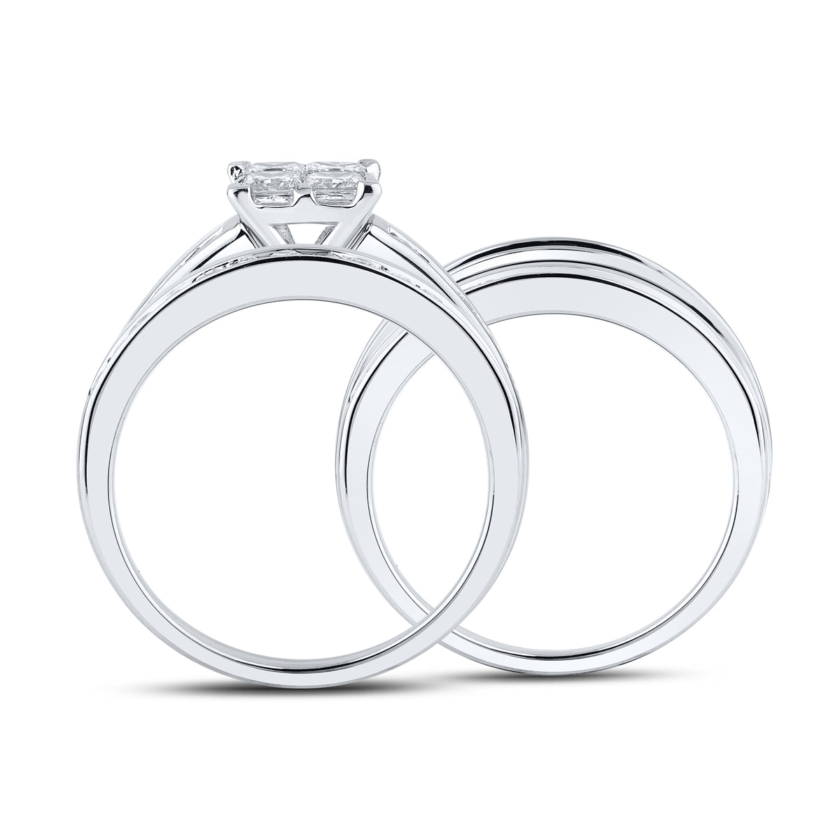 14kt White Gold 1.97 CTW Natural Diamond bridal trio set