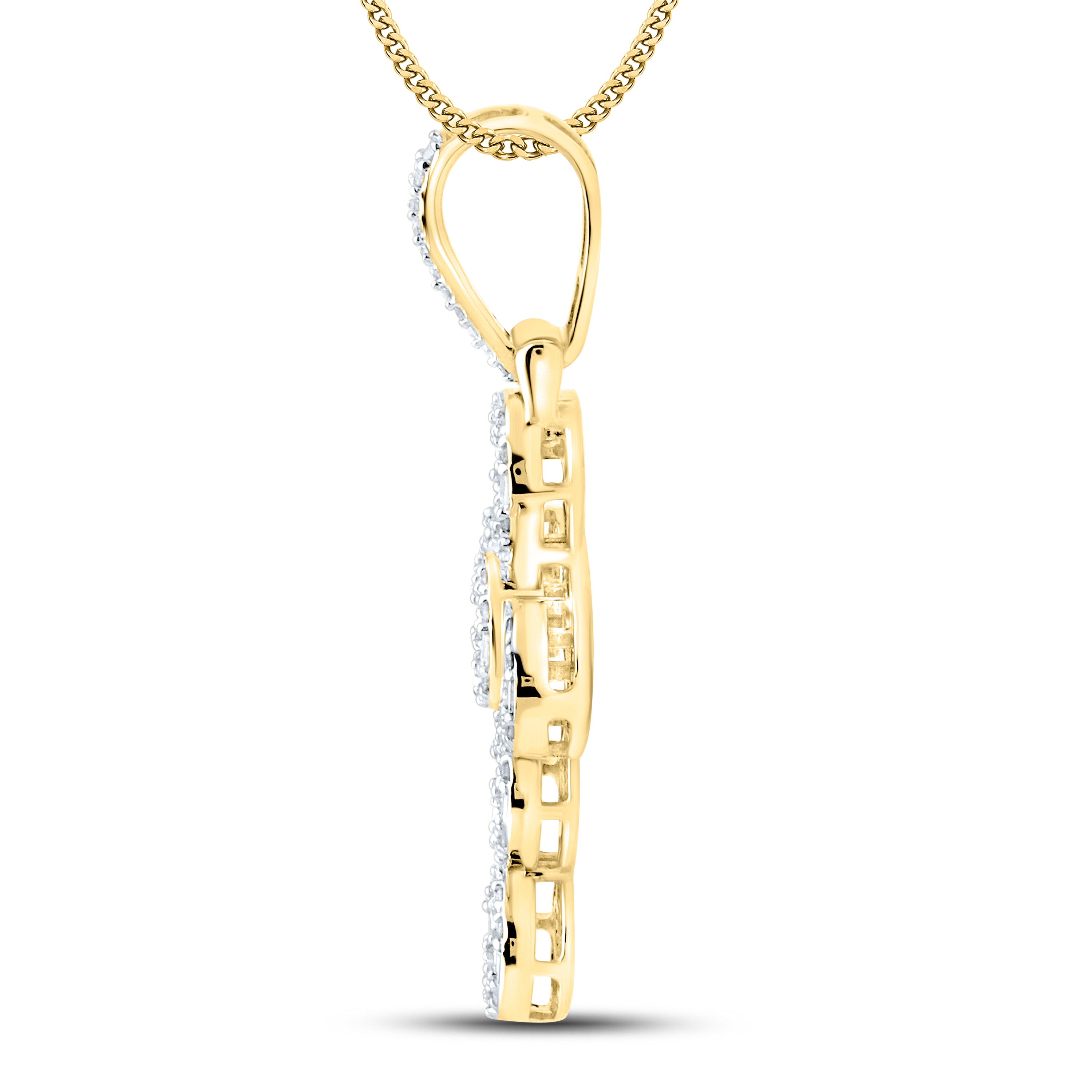 10kt Yellow Gold 1 CTW Diamond Cross Charm