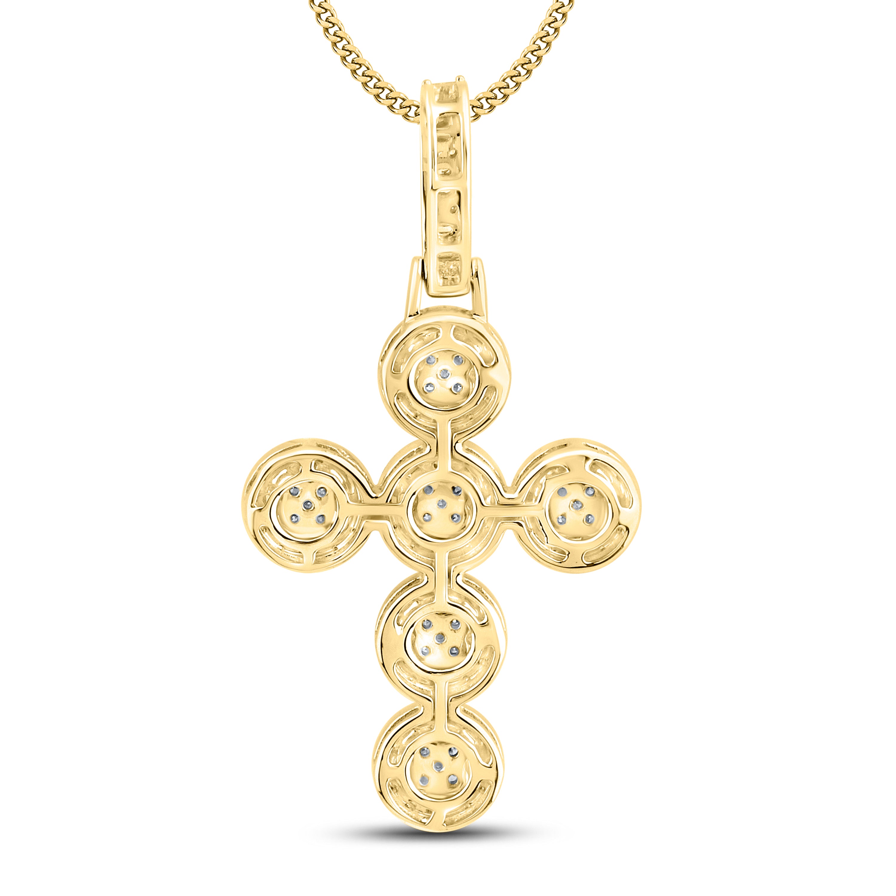 10kt Yellow Gold 1 CTW Diamond Cross Charm