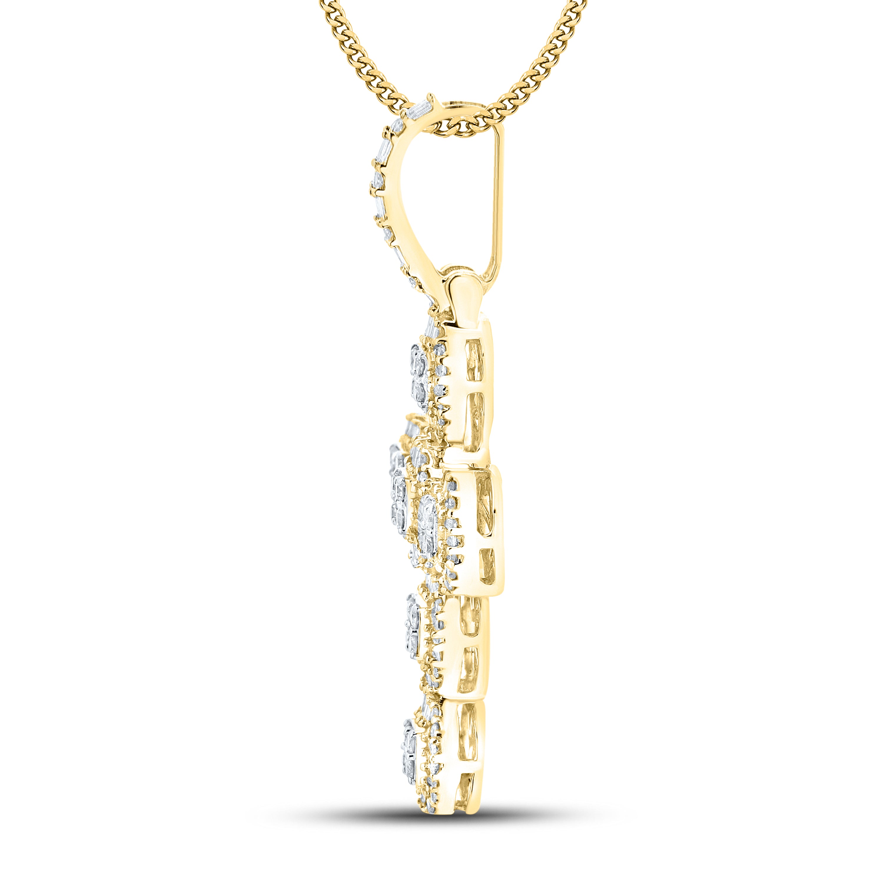 10kt Yellow Gold 0.99 CTW Diamond Cross Charm