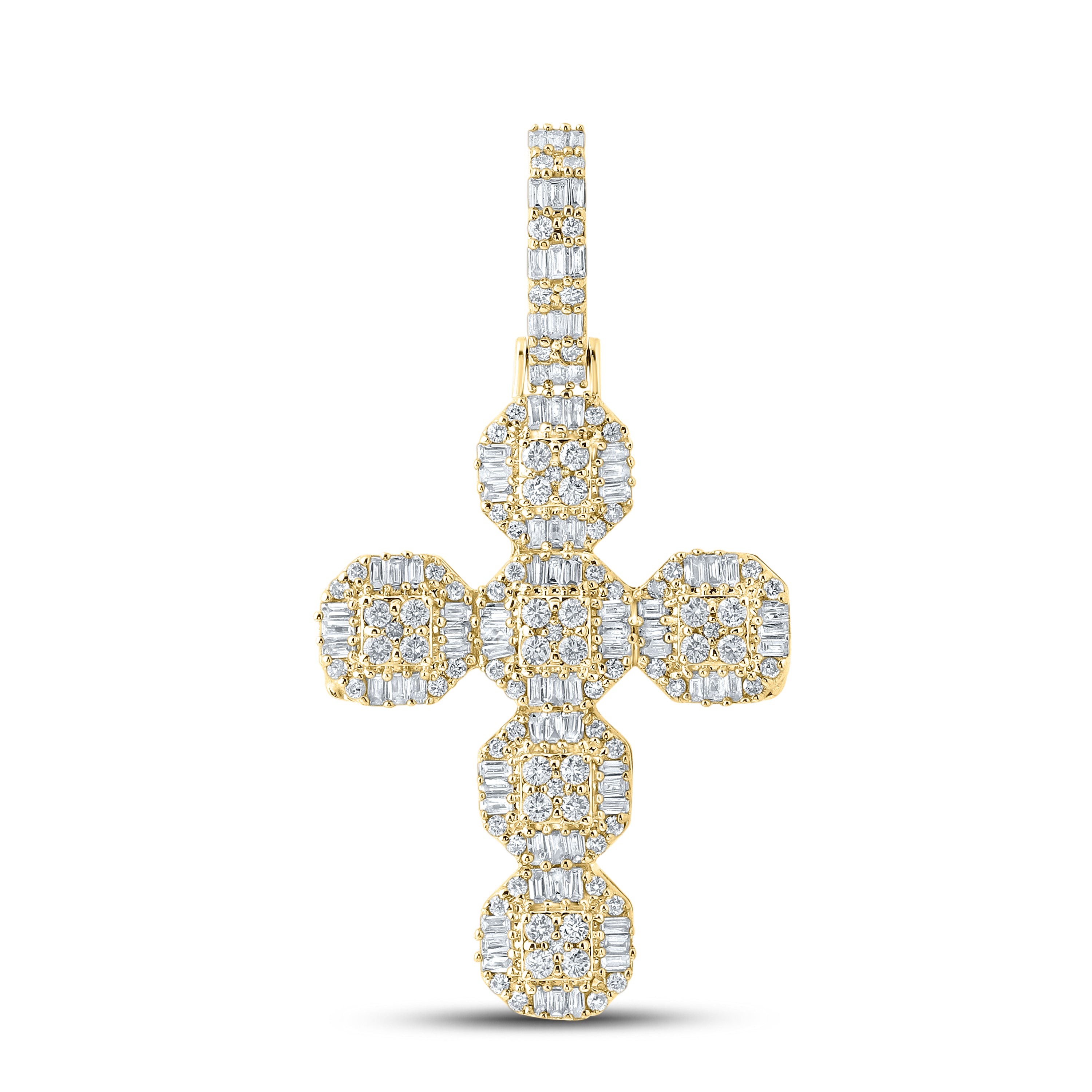 10kt Yellow Gold 0.99 CTW Diamond Cross Charm