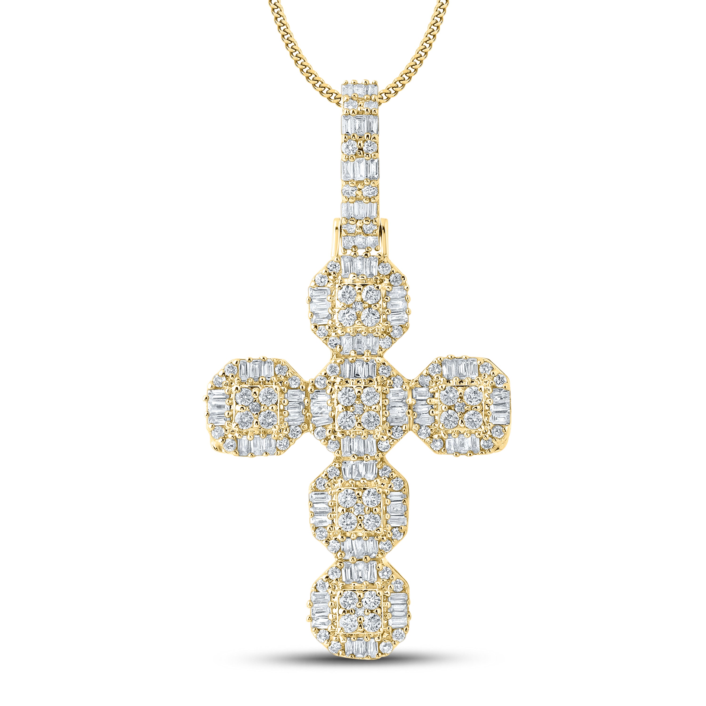 10kt Yellow Gold 0.99 CTW Diamond Cross Charm