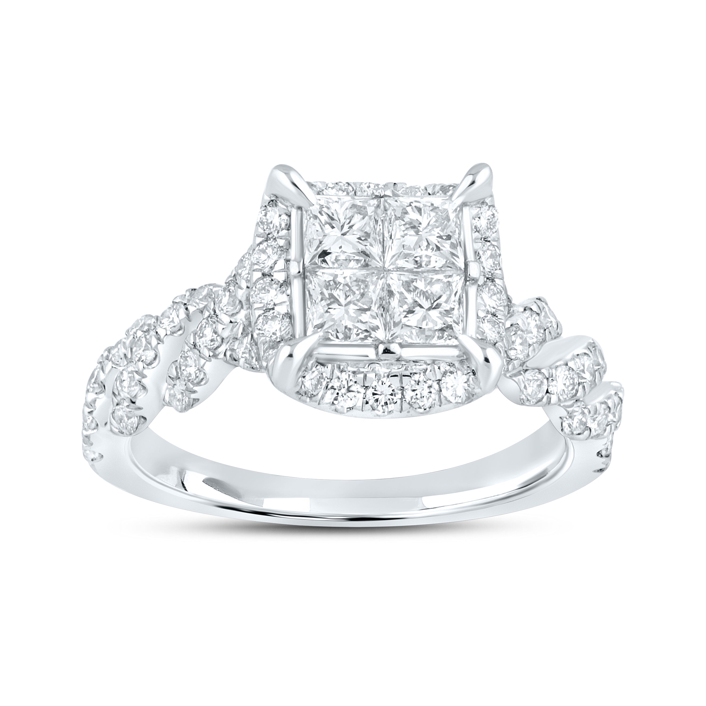 10KT WHITE GOLD 1.83 CTW DIAMOND BRIDAL SET