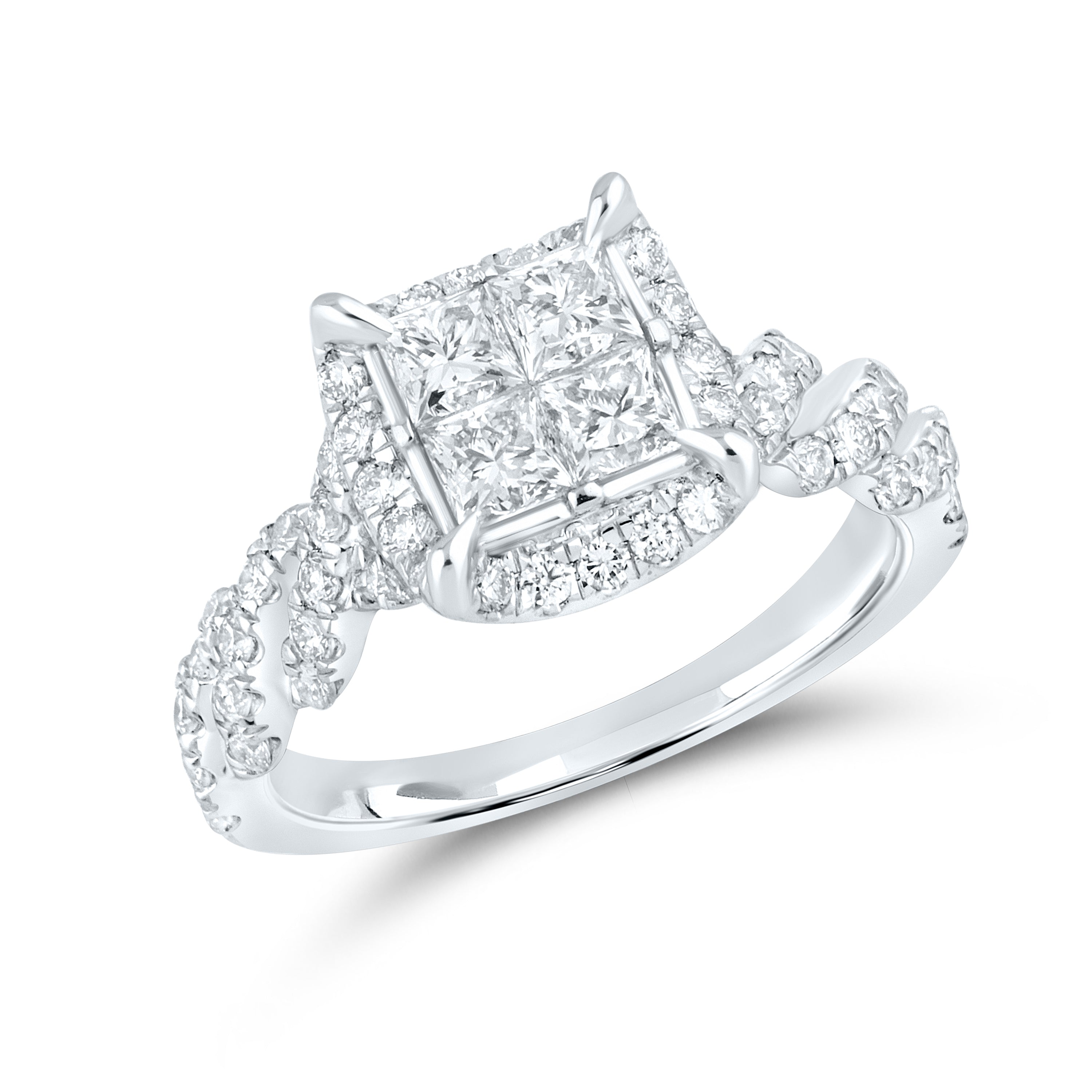 10KT WHITE GOLD 1.83 CTW DIAMOND BRIDAL SET