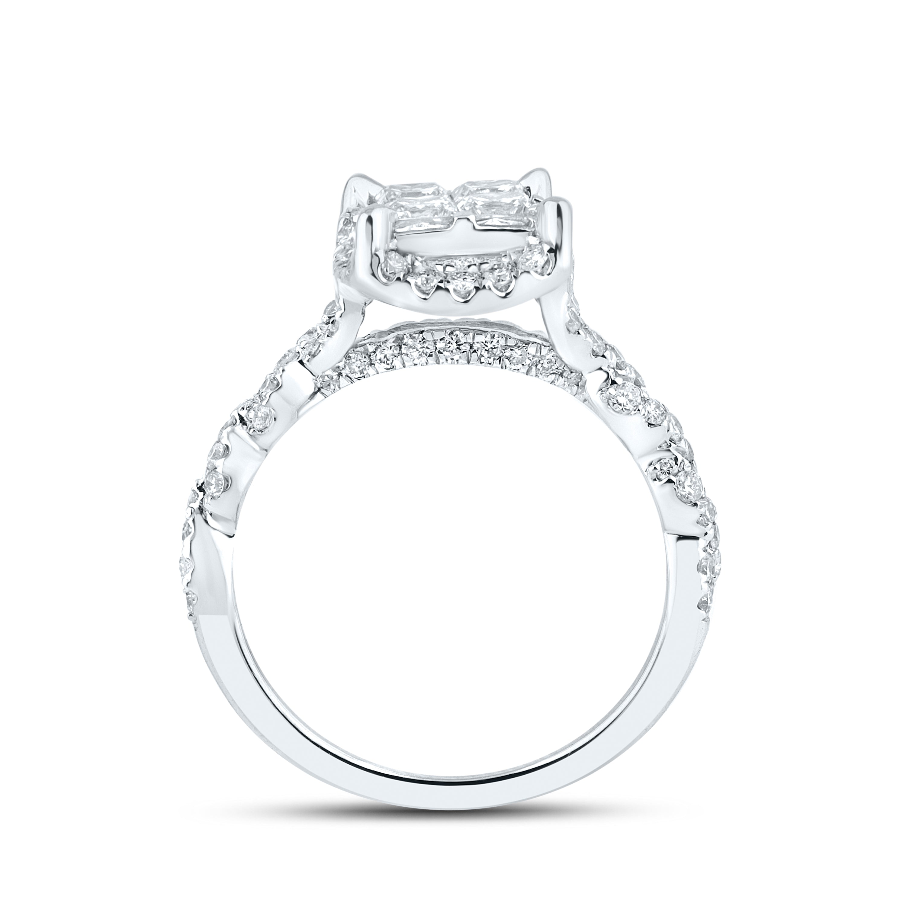 10KT WHITE GOLD 1.83 CTW DIAMOND BRIDAL SET