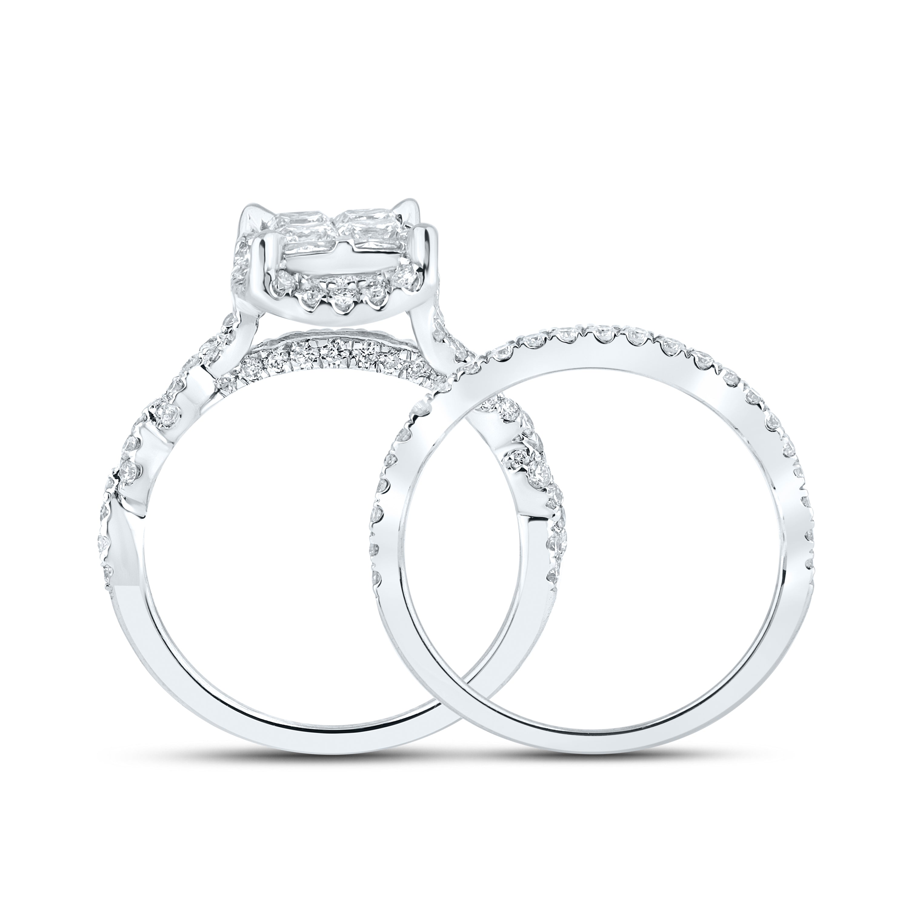 10KT WHITE GOLD 1.83 CTW DIAMOND BRIDAL SET
