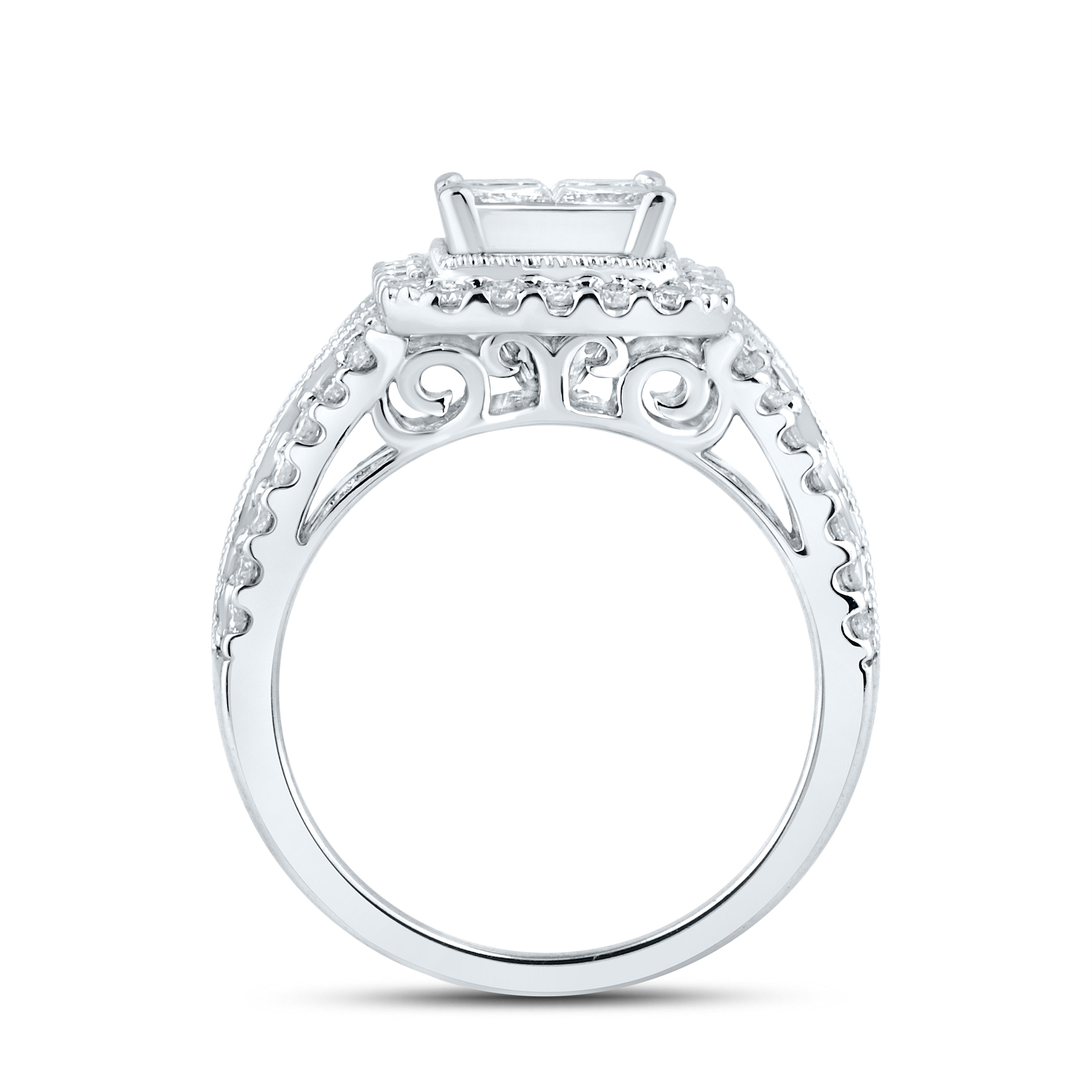 10KT WHITE GOLD 1.99 CTW DIAMOND BRIDAL SET