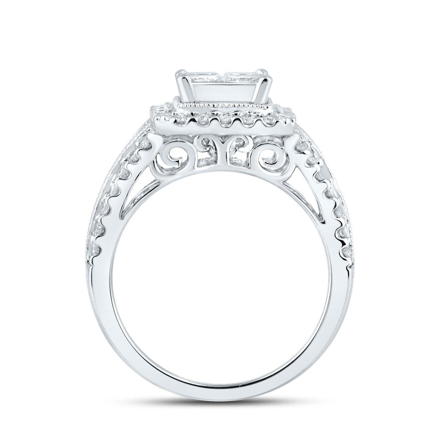 10KT WHITE GOLD 1.99 CTW DIAMOND BRIDAL SET