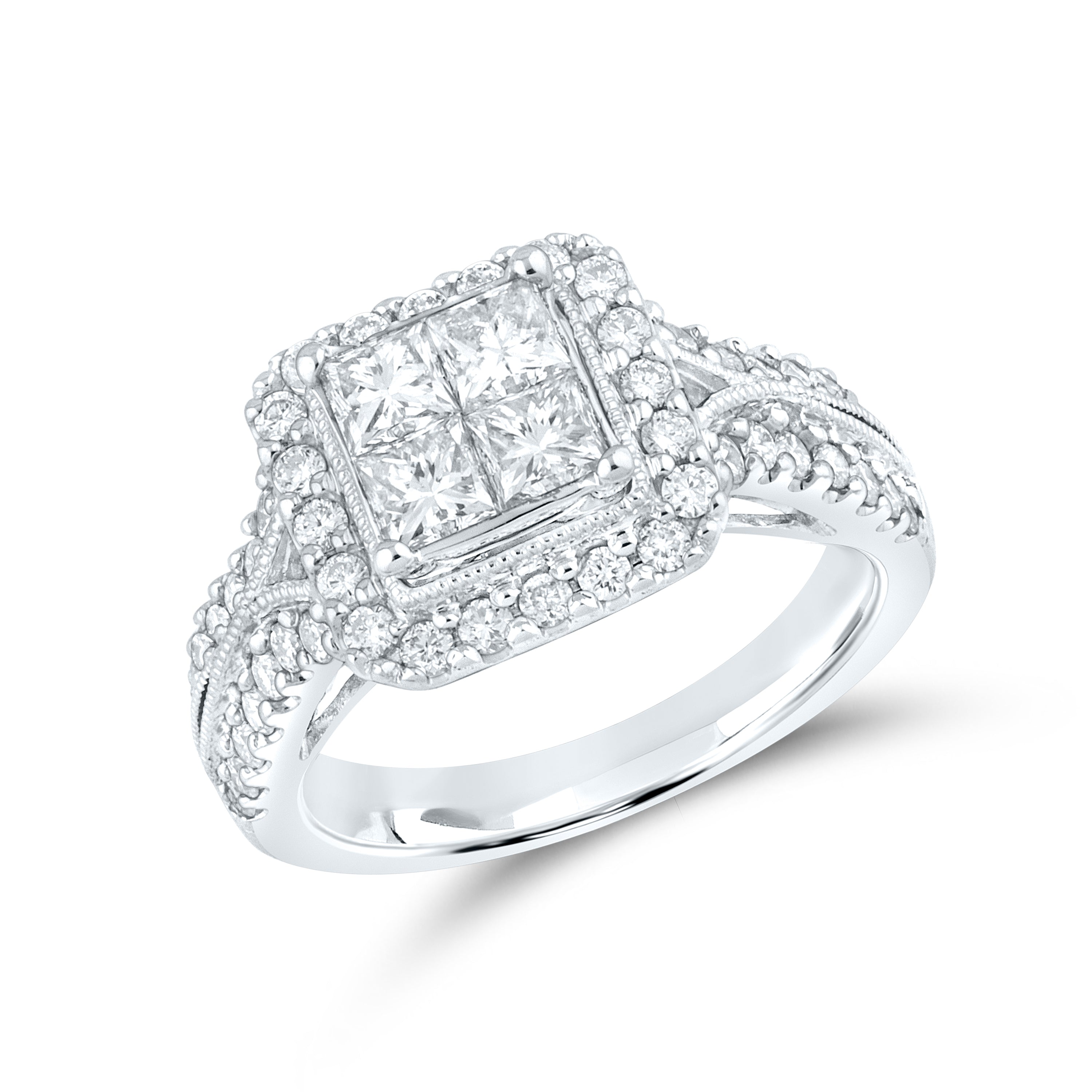 10KT WHITE GOLD 1.99 CTW DIAMOND BRIDAL SET