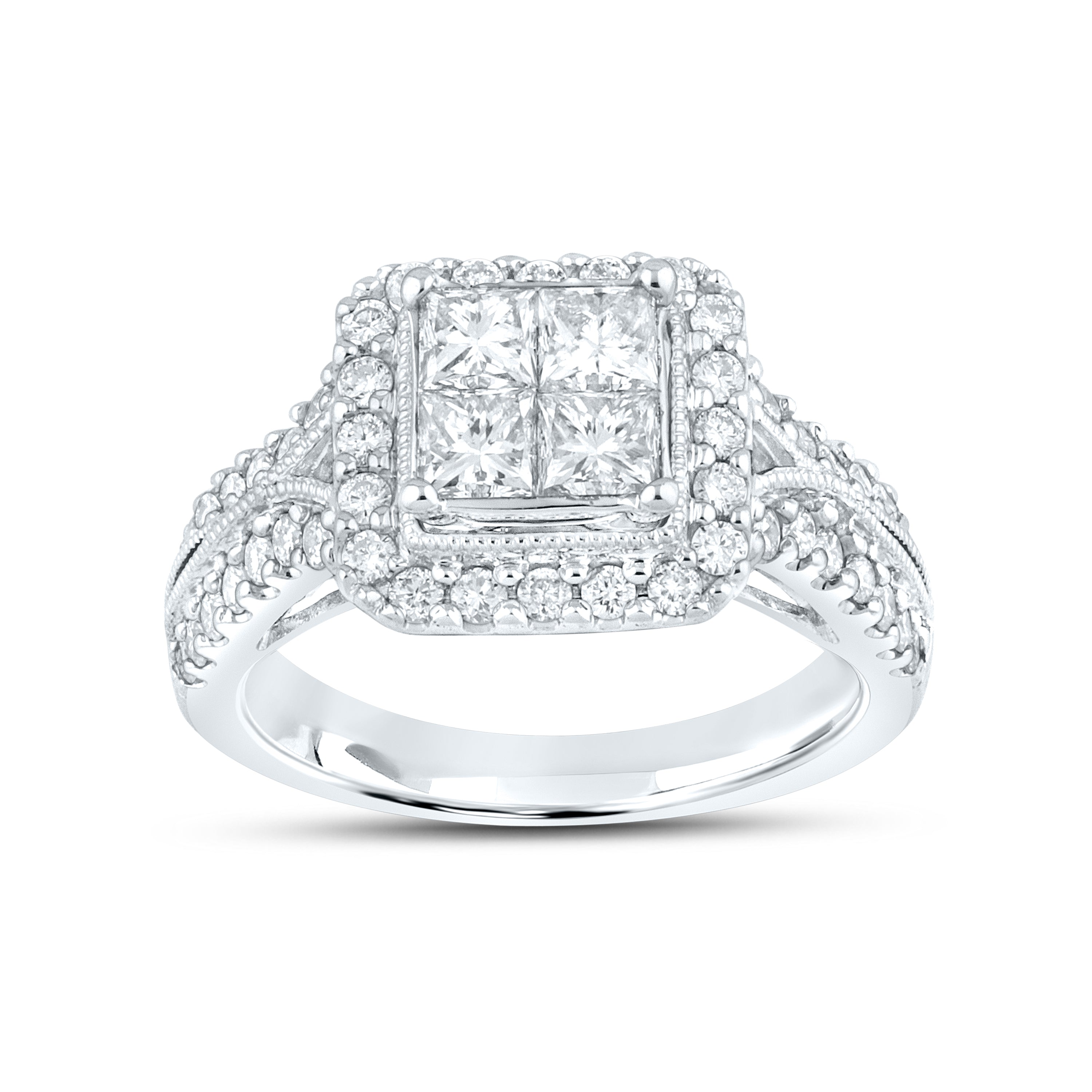 10KT WHITE GOLD 1.99 CTW DIAMOND BRIDAL SET