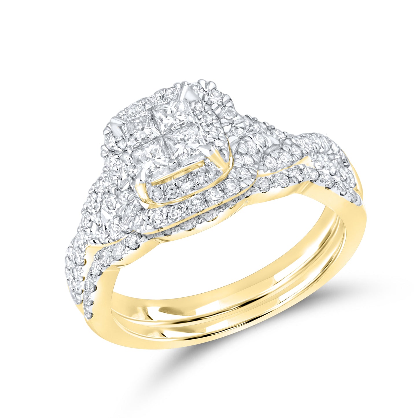 10k YELLOW GOLD 1.05 CTW  BRIDAL RING SET