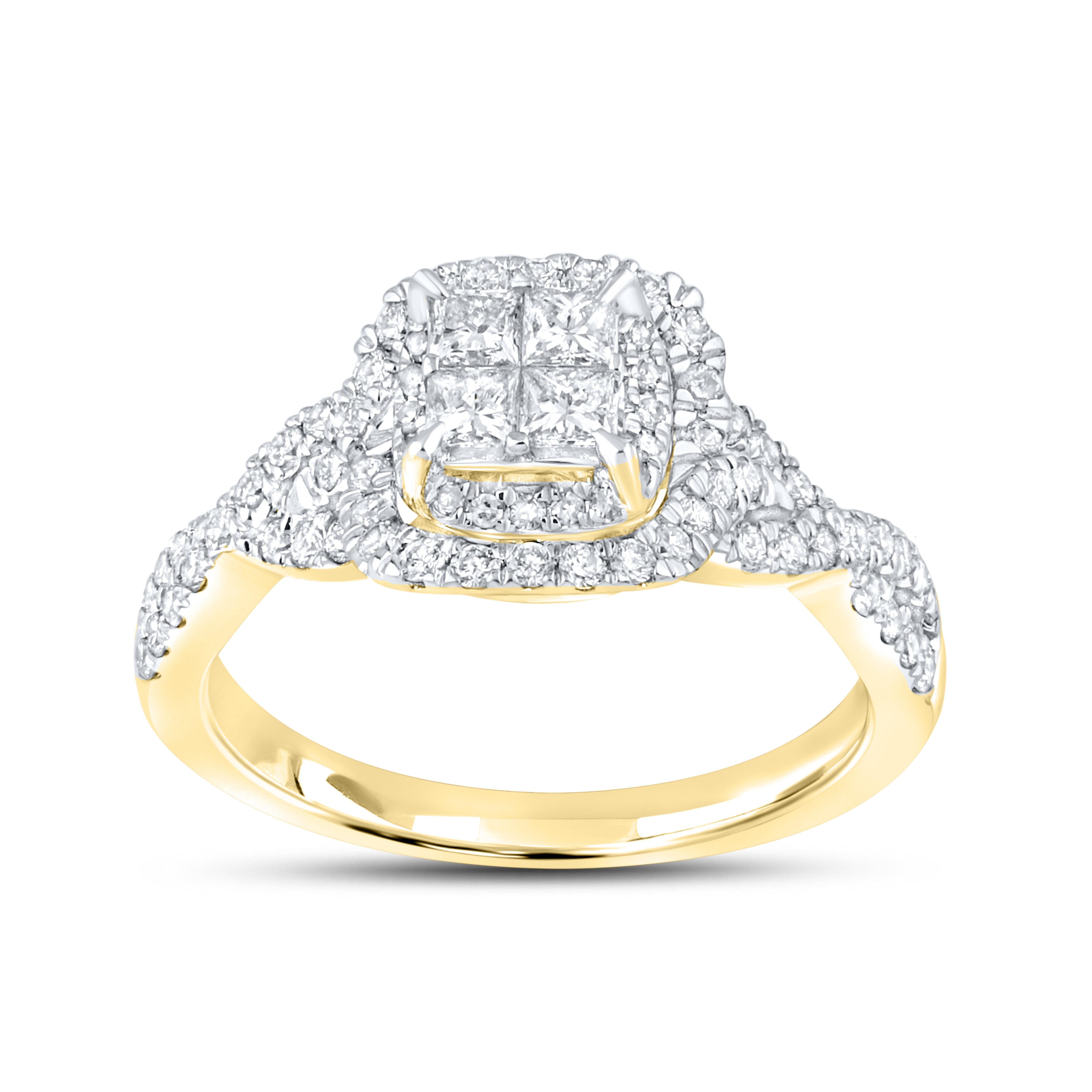 10k YELLOW GOLD 1.05 CTW  BRIDAL RING SET