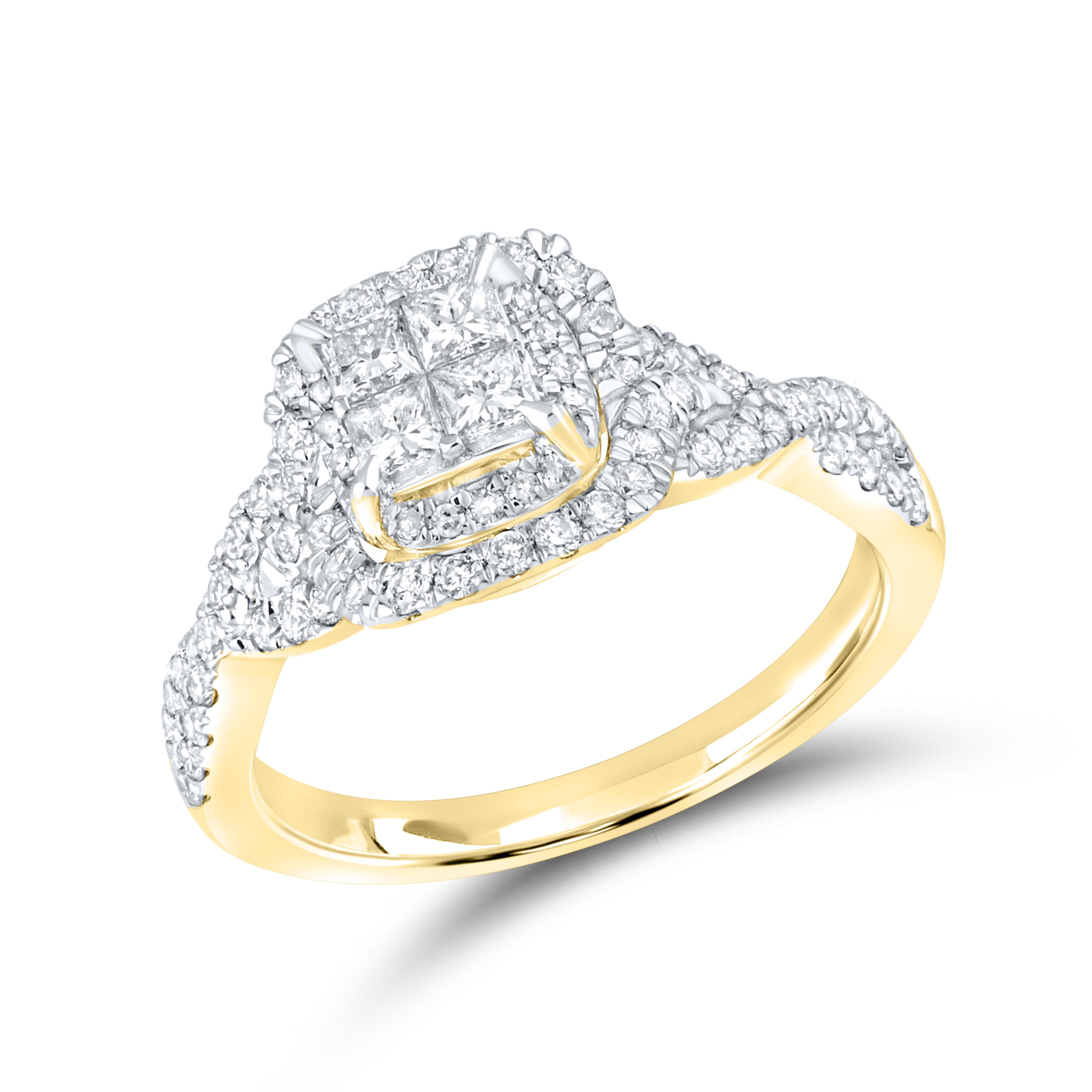 10k YELLOW GOLD 1.05 CTW  BRIDAL RING SET