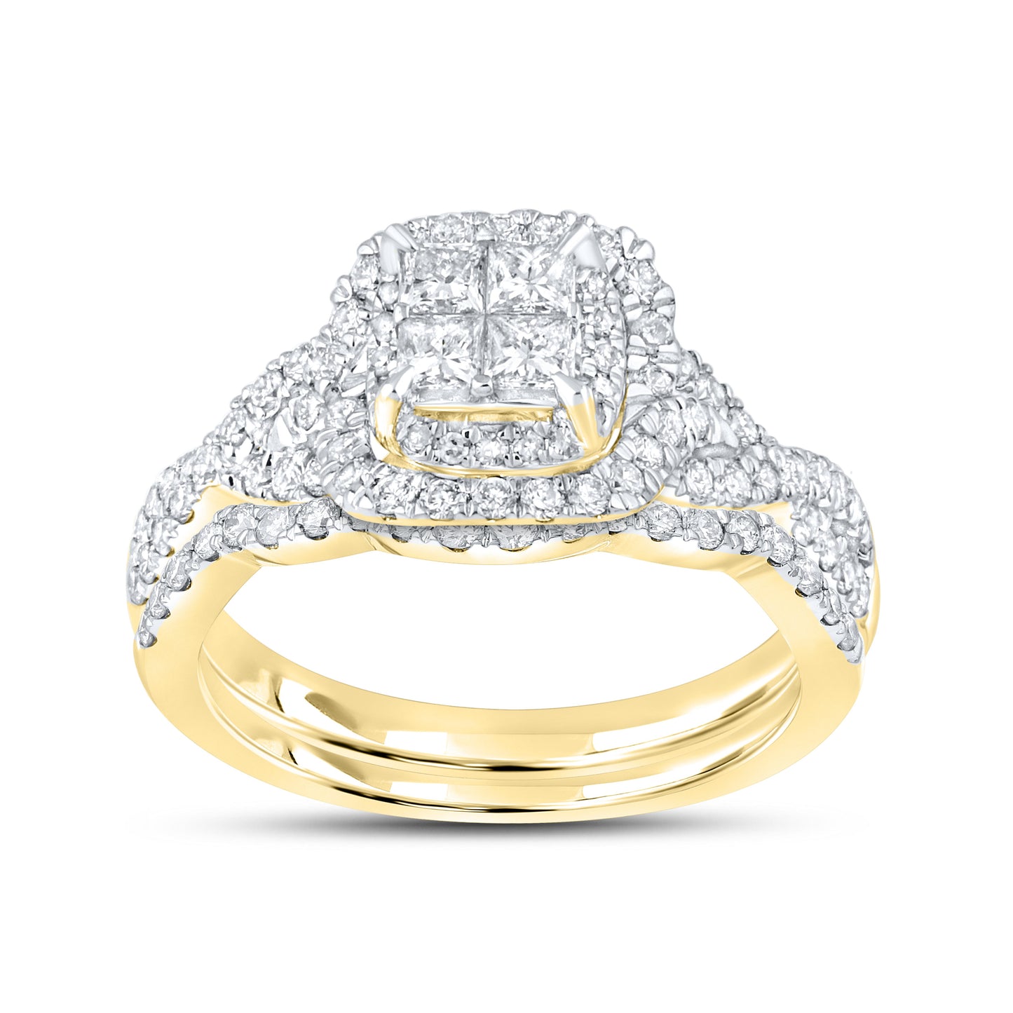 10k YELLOW GOLD 1.05 CTW  BRIDAL RING SET