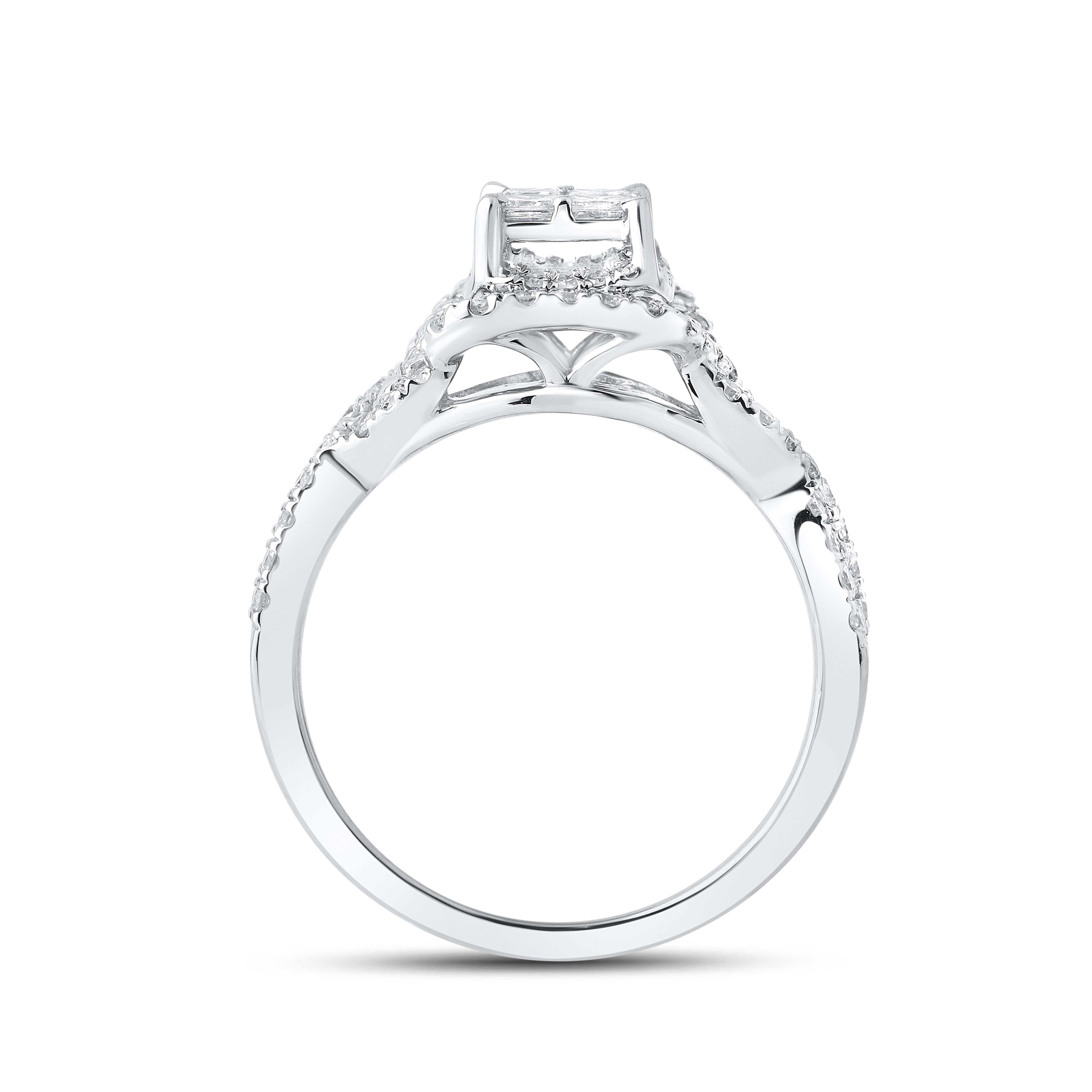 10k White Gold 1.05 CTW Diamond Bridal Ring Set
