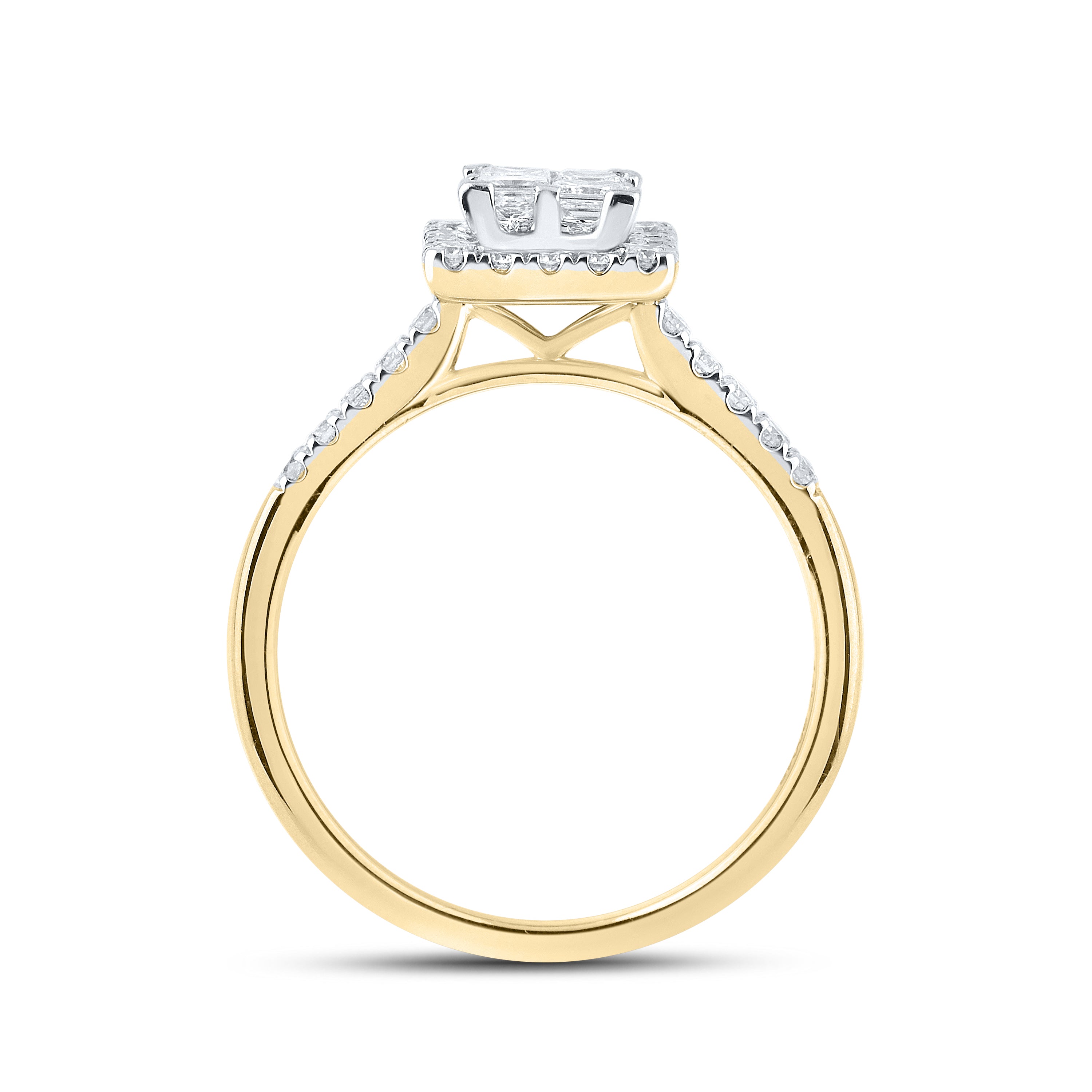 14KT YELLOW GOLD 0.82 CTW NATURAL DIAMOND BRIDAL SET 0.85 CTW