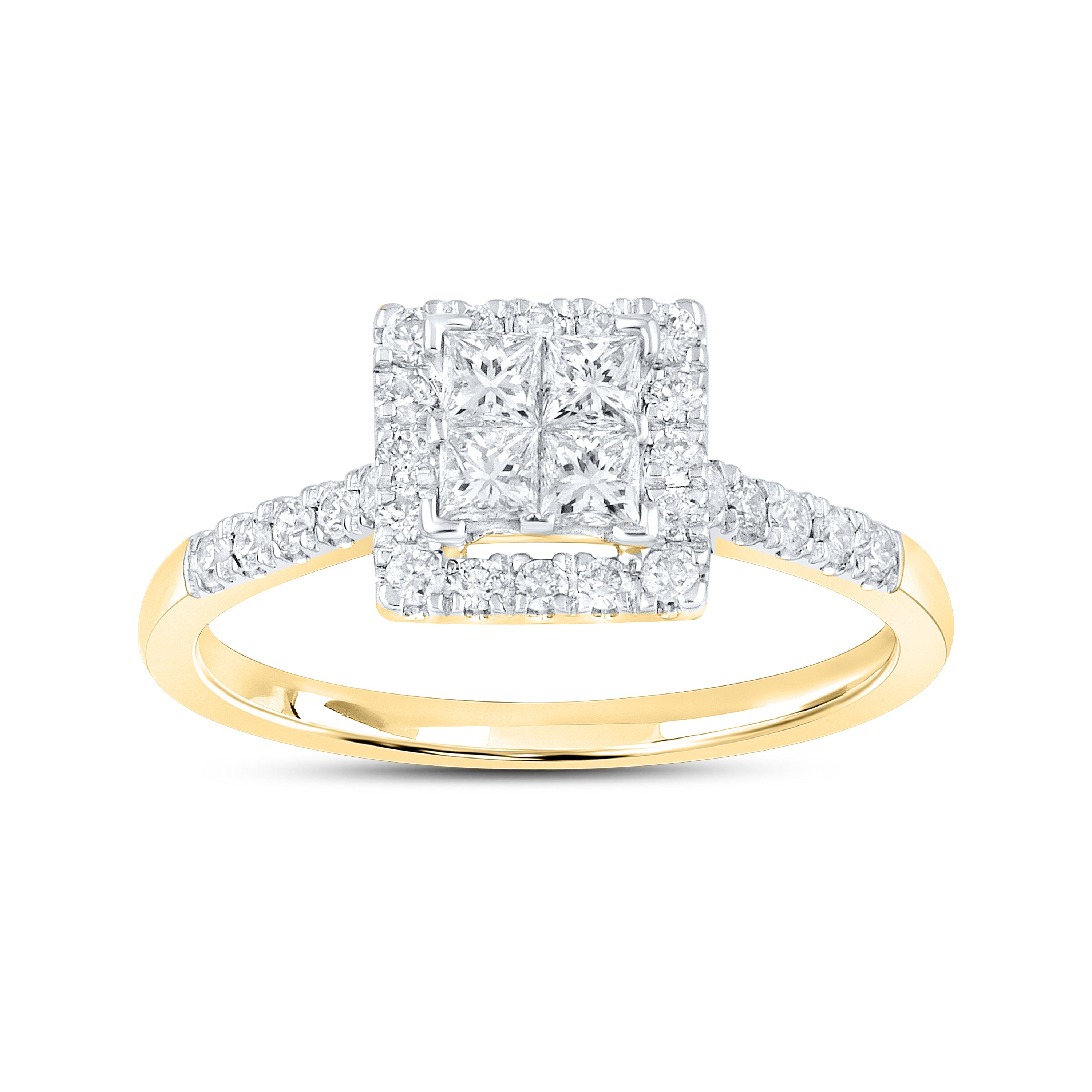 14KT YELLOW GOLD 0.82 CTW NATURAL DIAMOND BRIDAL SET 0.85 CTW