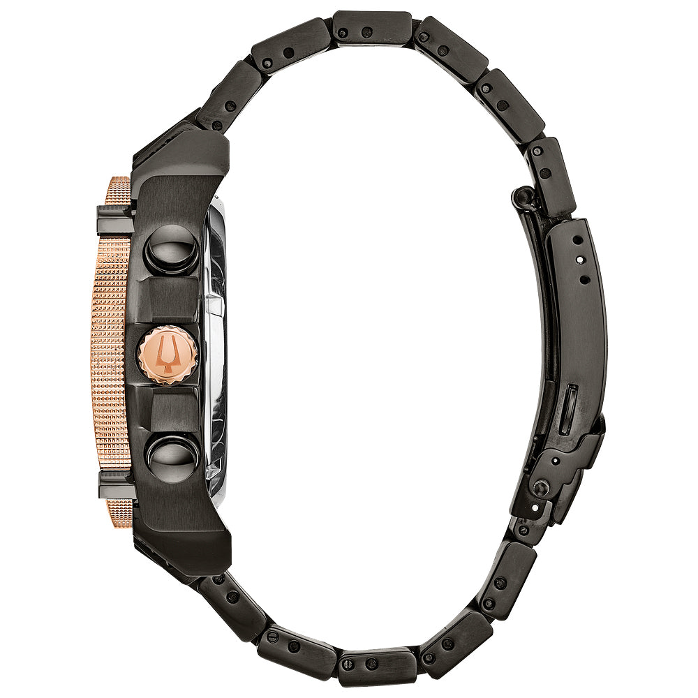 Men's Precisionist Champlain Diamond-Accent Gray & Rose Gold-Tone Stainless Steel Bracelet Watch 46.5mm