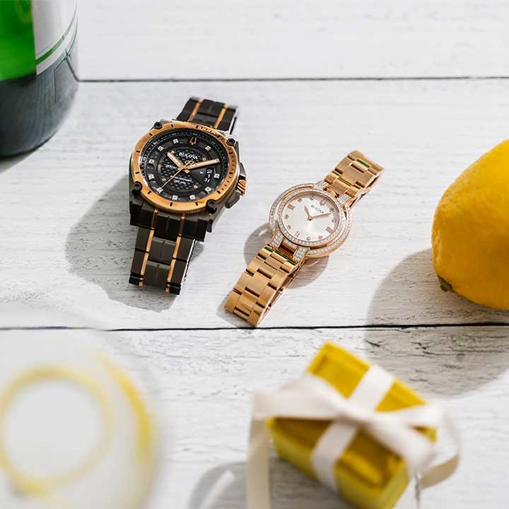 Men's Precisionist Champlain Diamond-Accent Gray & Rose Gold-Tone Stainless Steel Bracelet Watch 46.5mm