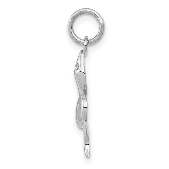14kt White Gold Solid Polished Snake Charm