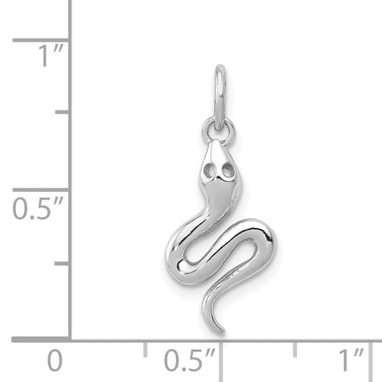14kt White Gold Solid Polished Snake Charm