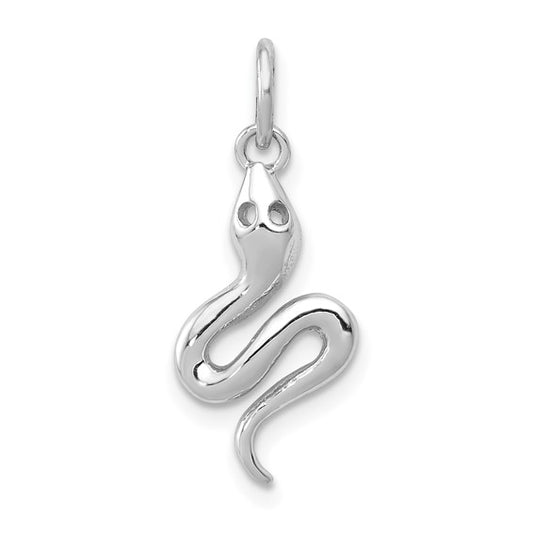 14kt White Gold Solid Polished Snake Charm