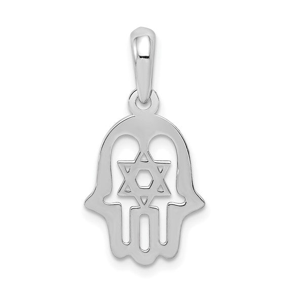 14kt White Gold Star of David Chamseh Pendant
