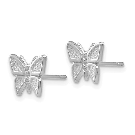 14kt White Gold Butterfly Earrings